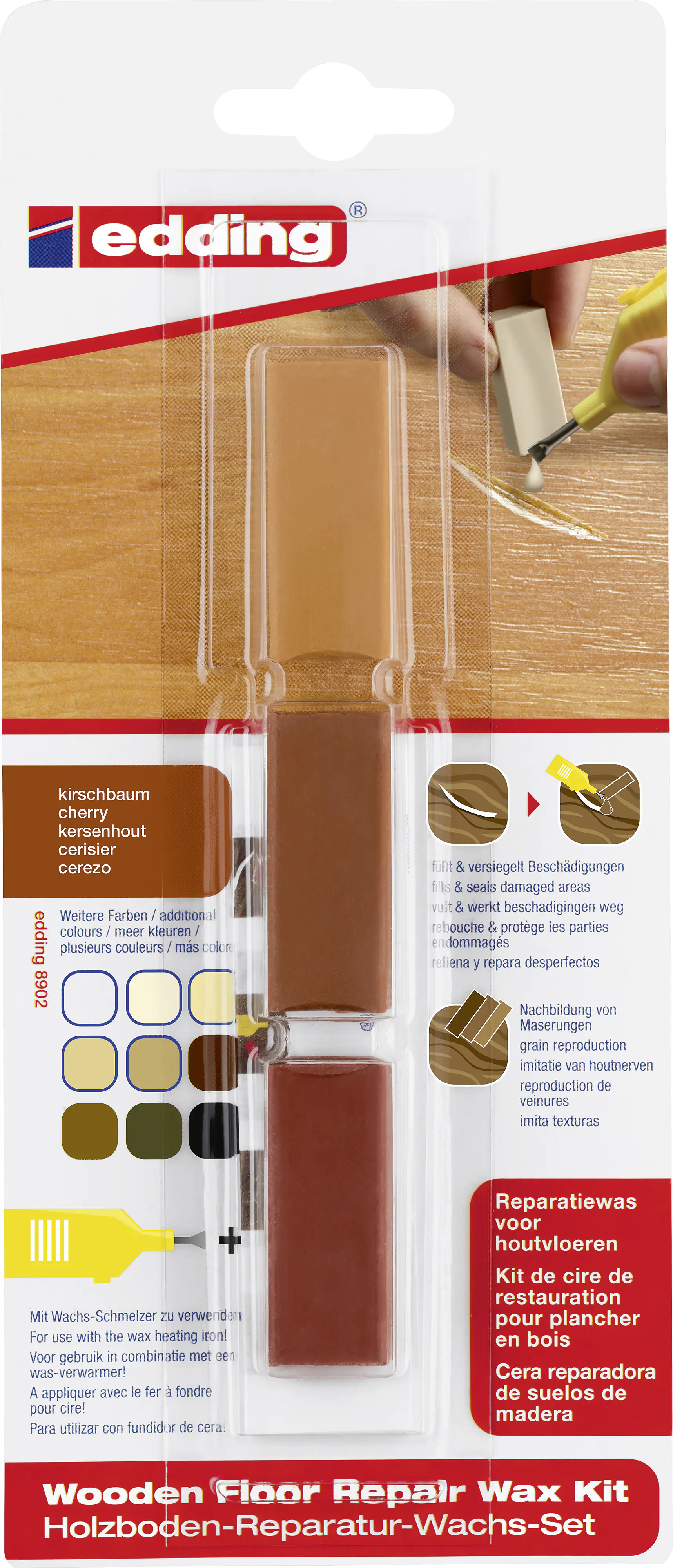 Edding Holzboden Reparatur Wachset e-8902/3 kirschbaum