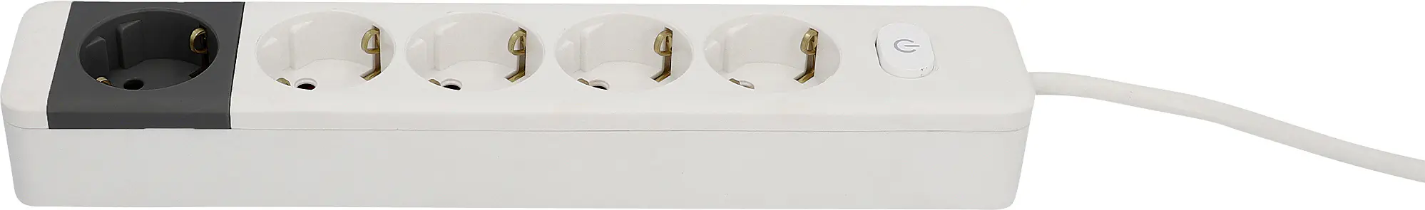 Unitec Tischsteckdose 5-fach 1,4 Meter mit Schalter, weiss/anthrazit