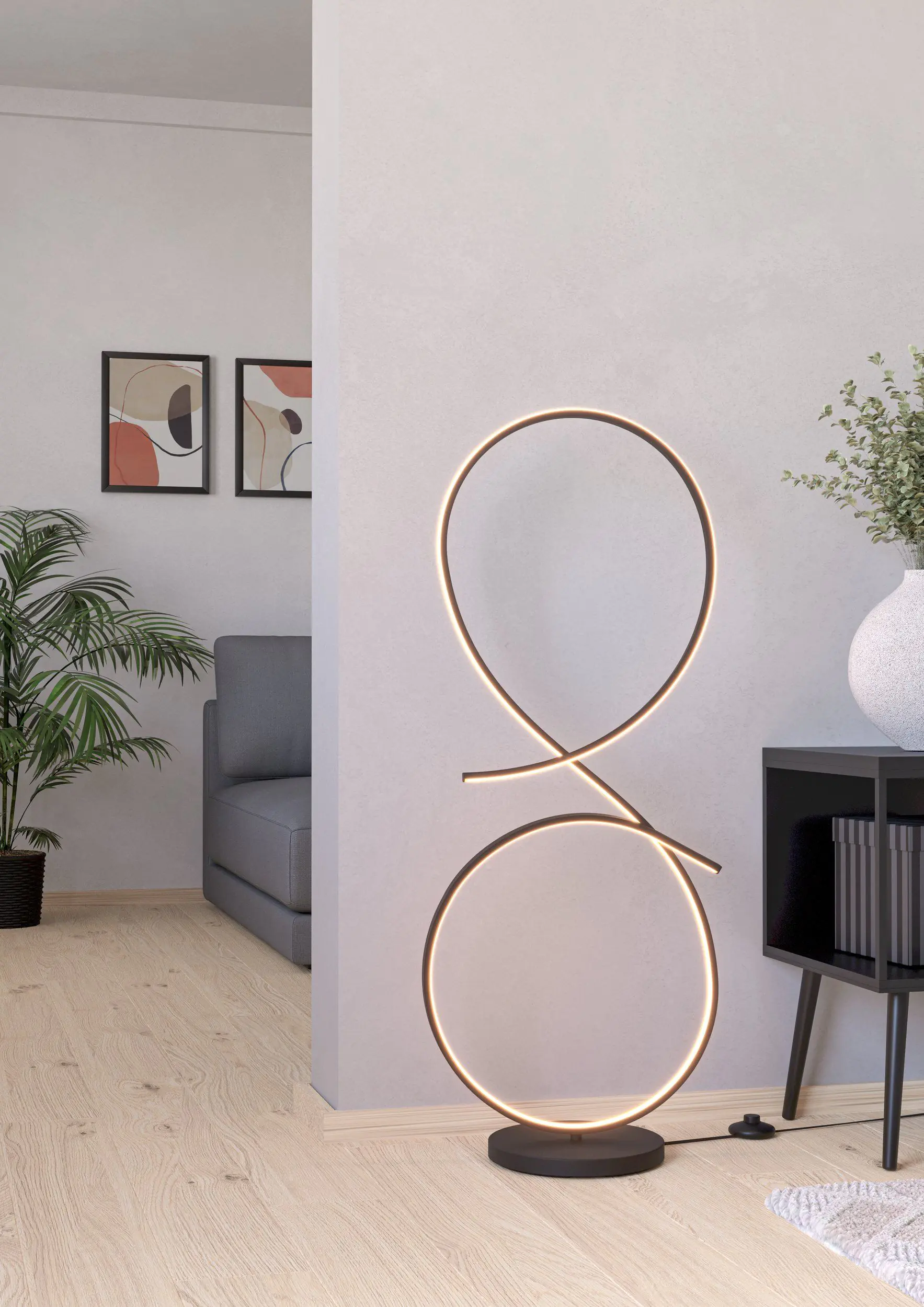 Eglo LED Stehleuchte Serpins schwarz 107 x 42,5 x 25 cm  Eglo LED Stehleuchte Serpins schwarz 107 x 42,5 x 25 cm