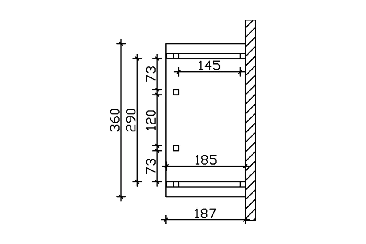 4018211029549_03 SKAN HOLZ Vordach Stralsund Typ 7 360 x 187 cm, lasiert in Schiefergrau