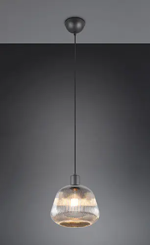 Trio Leuchten LED Pendelleuchte Tarifa E27 schwarz, Metall/Glas Trio Leuchten LED Pendelleuchte Tarifa E27 schwarz, Metall/Glas