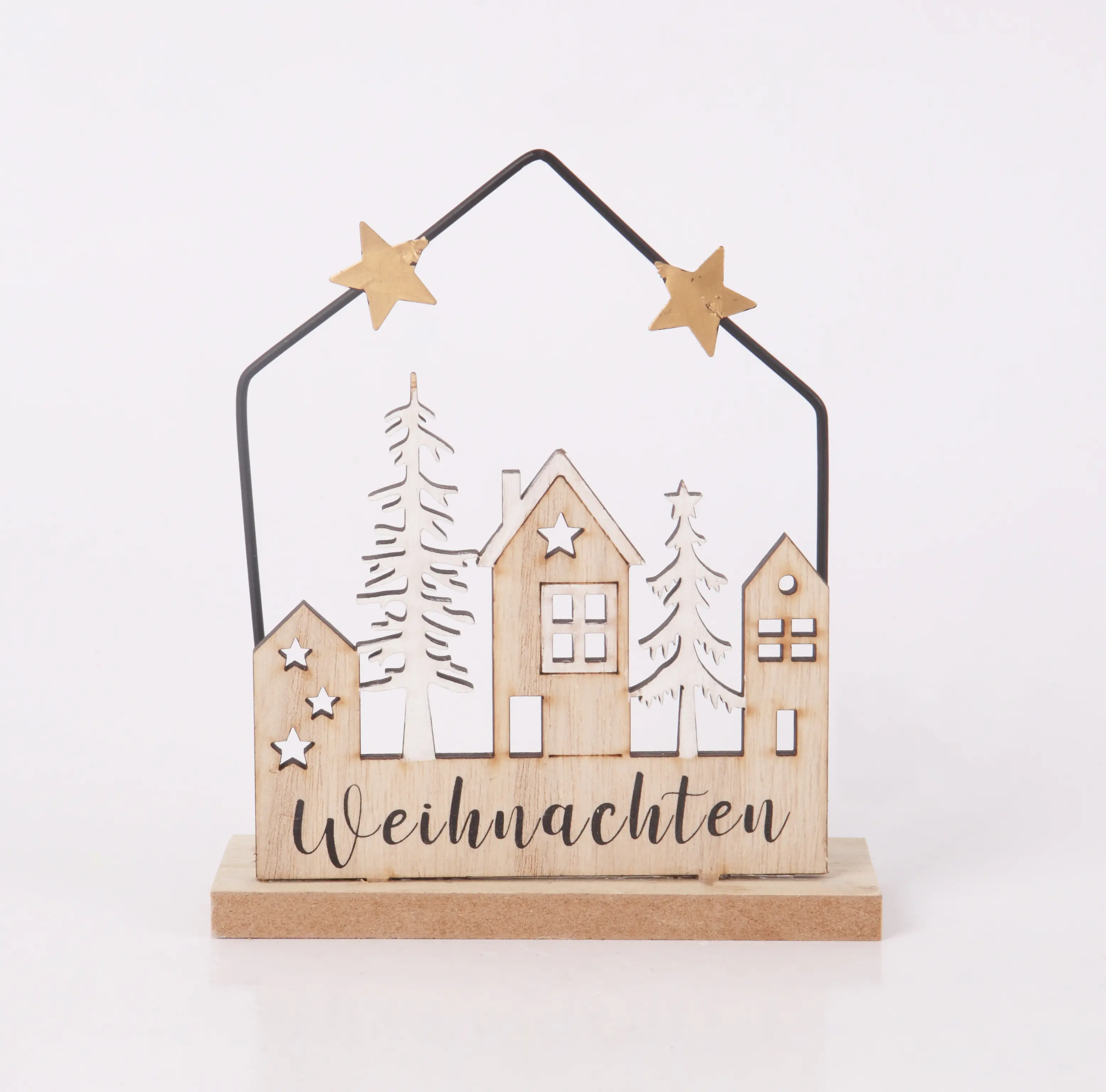 Dekoaufsteller Haus Weihnachten Holz 15 x 13 cm natur Dekoaufsteller Haus Weihnachten Holz 15 x 13 cm natur