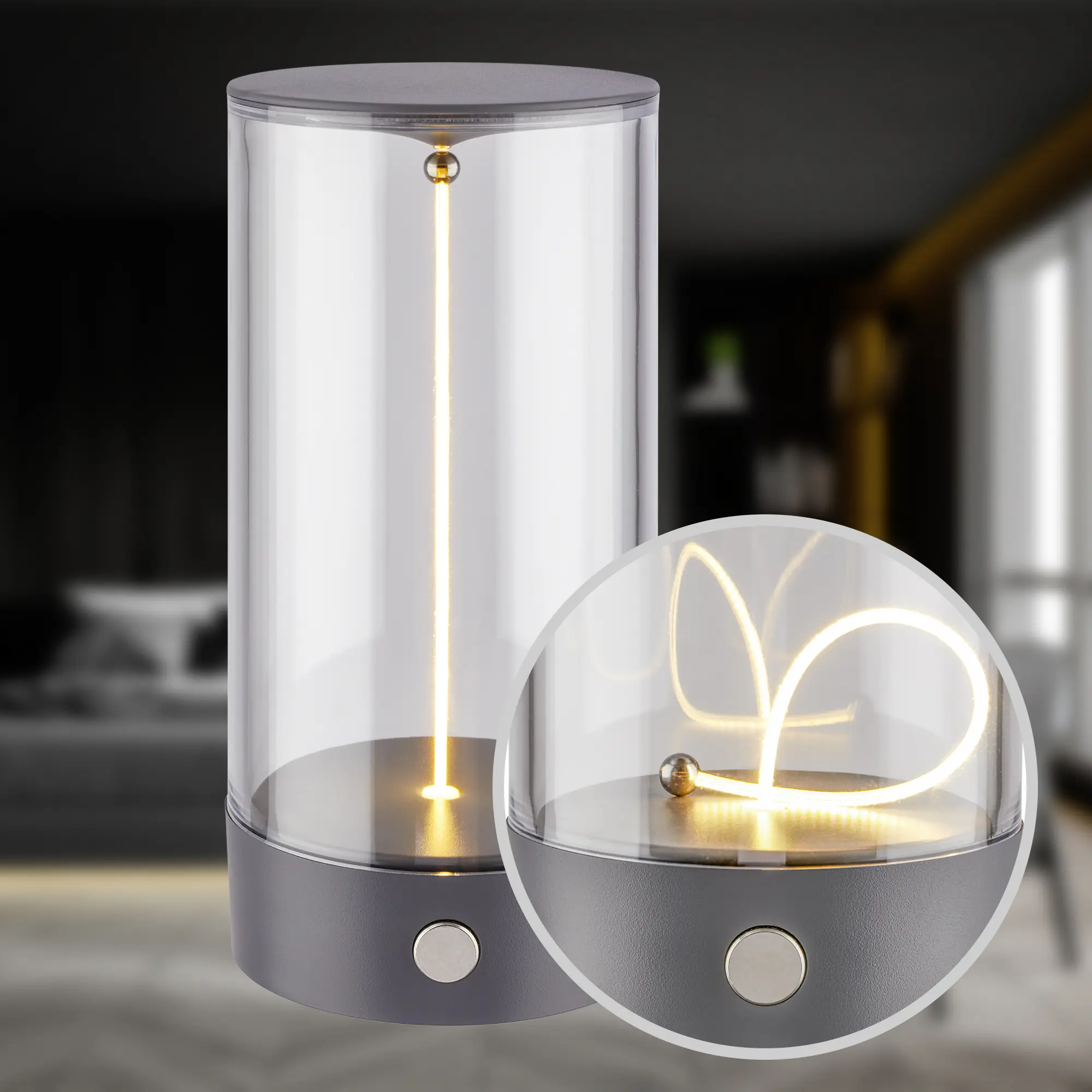 Briloner LED Akku-Tischleuchte Wiggle anthrazit 15 cm warmweiß dimmbar Briloner LED Akku-Tischleuchte Wiggle anthrazit 15 cm warmweiß dimmbar