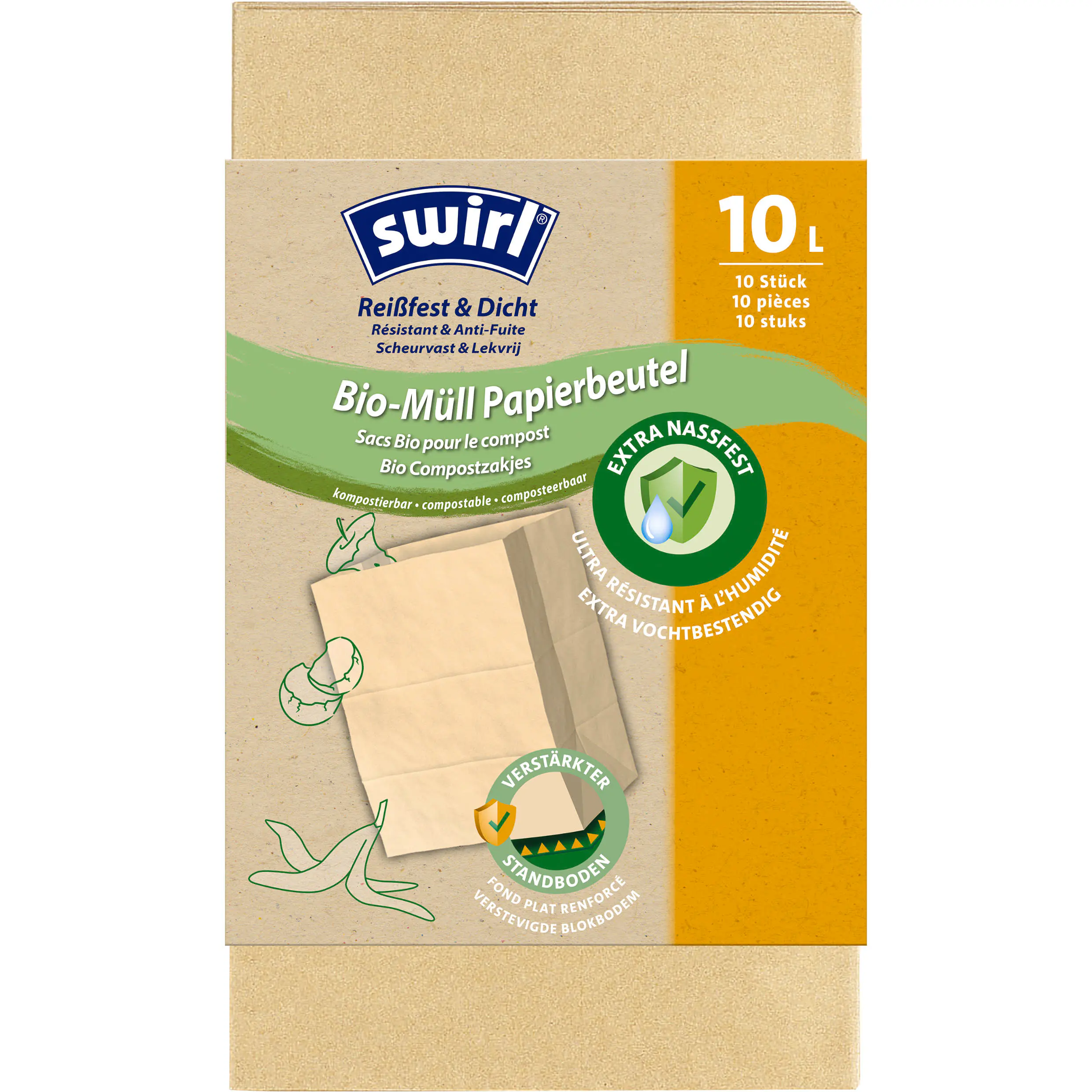 Swirl Bio-Müll-Papierbeutel 10 L, 10 Stück