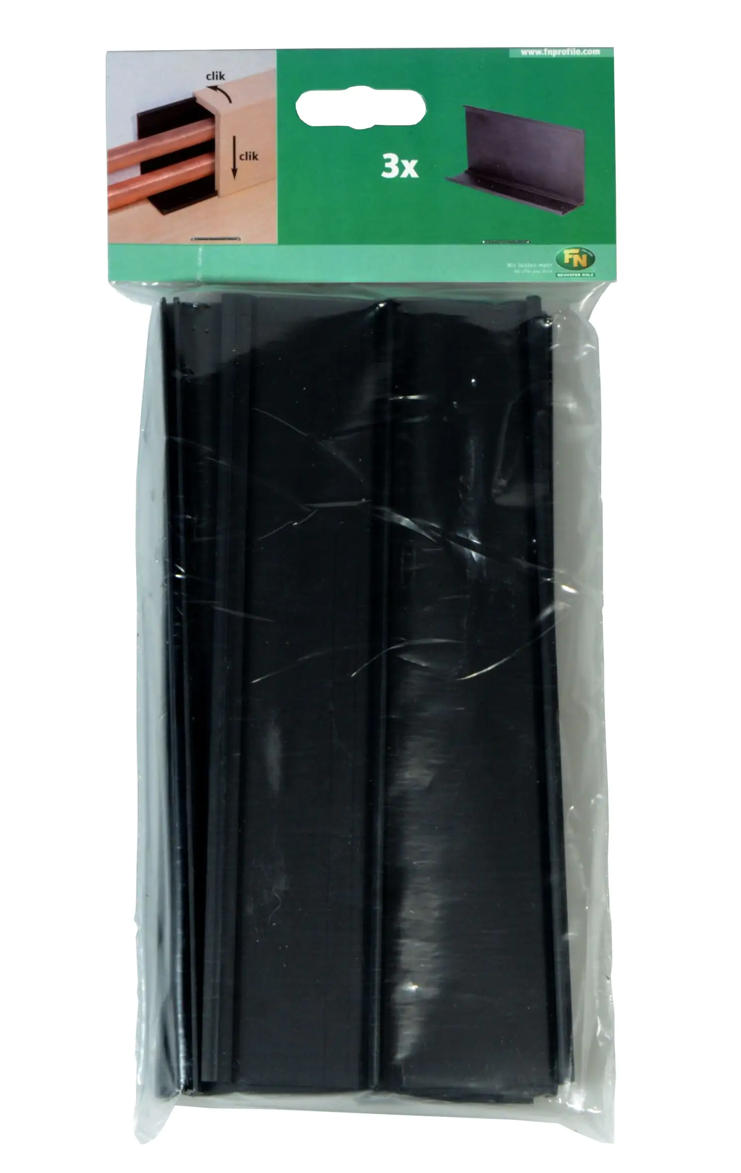 Befestigung für Rohrsockelleiste 200 mm schwarz 