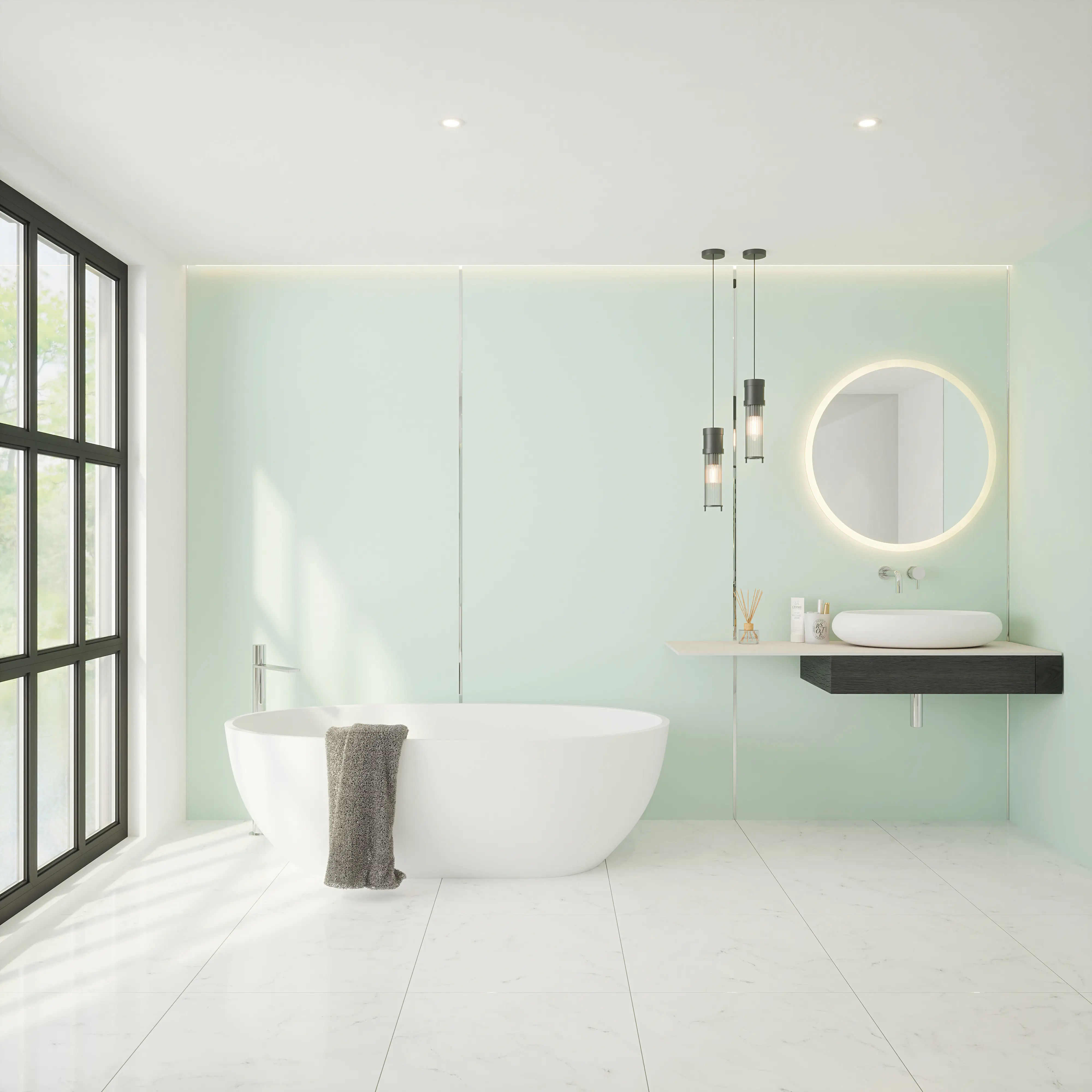 Wetwall Alloy Wandpaneel  Terra Grey/Seabreeze Green 120 x 244 cm