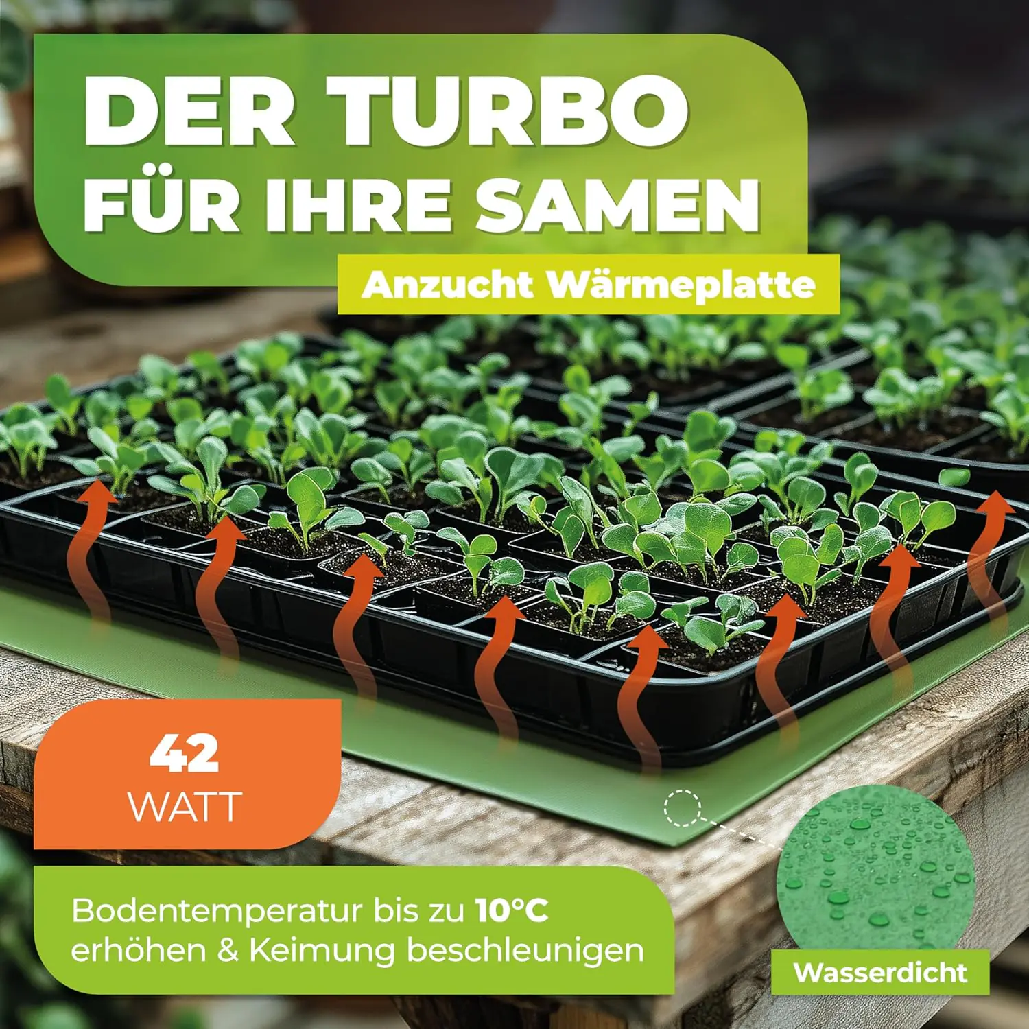 Biogreen Wärmeplatte als Anzuchtbooster für Pflanzen 40 x 65 cm