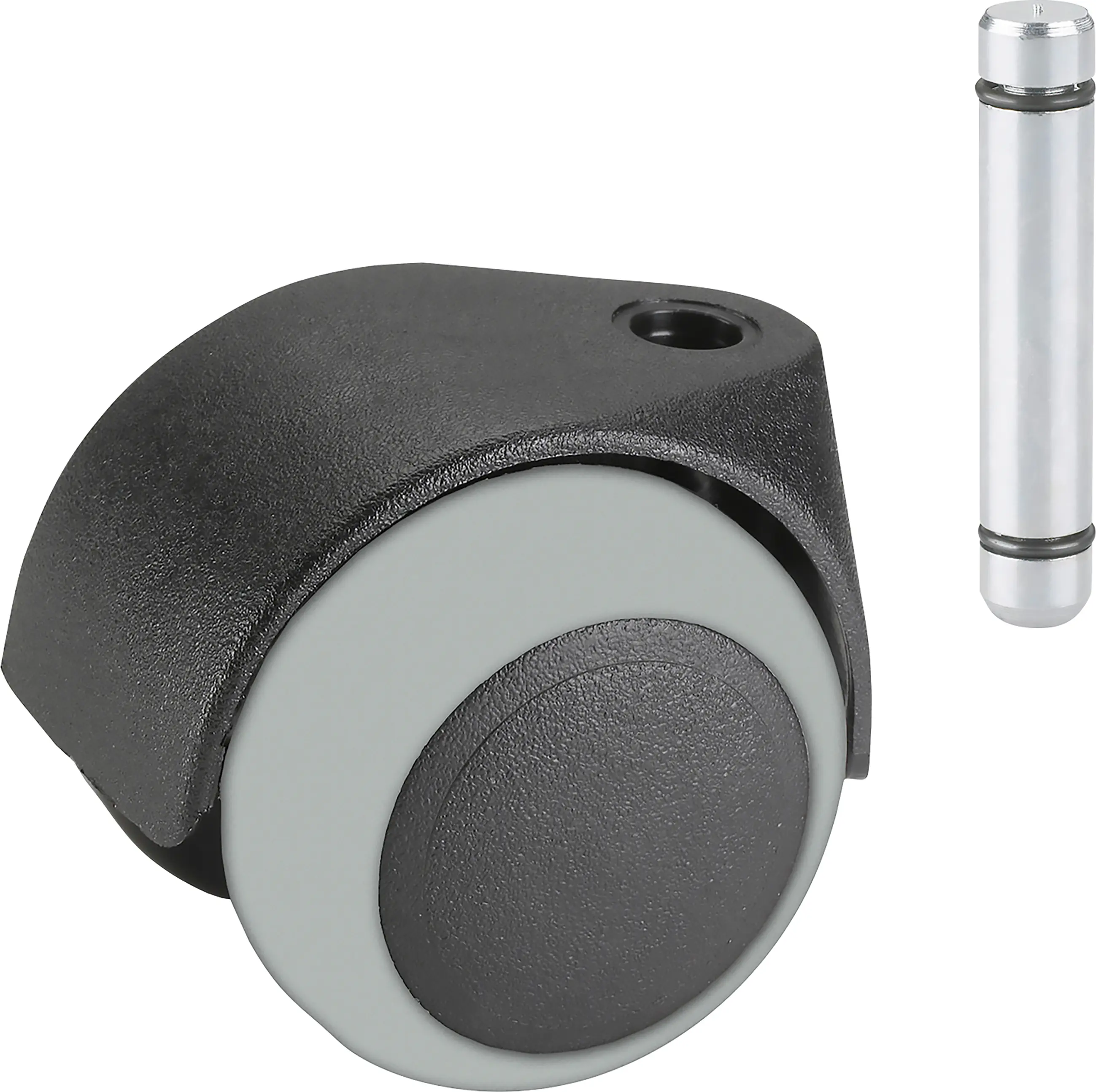 Doppelrolle Ø 40 mm für empfindliche Böden mit Stift Tragkr. 30 kg