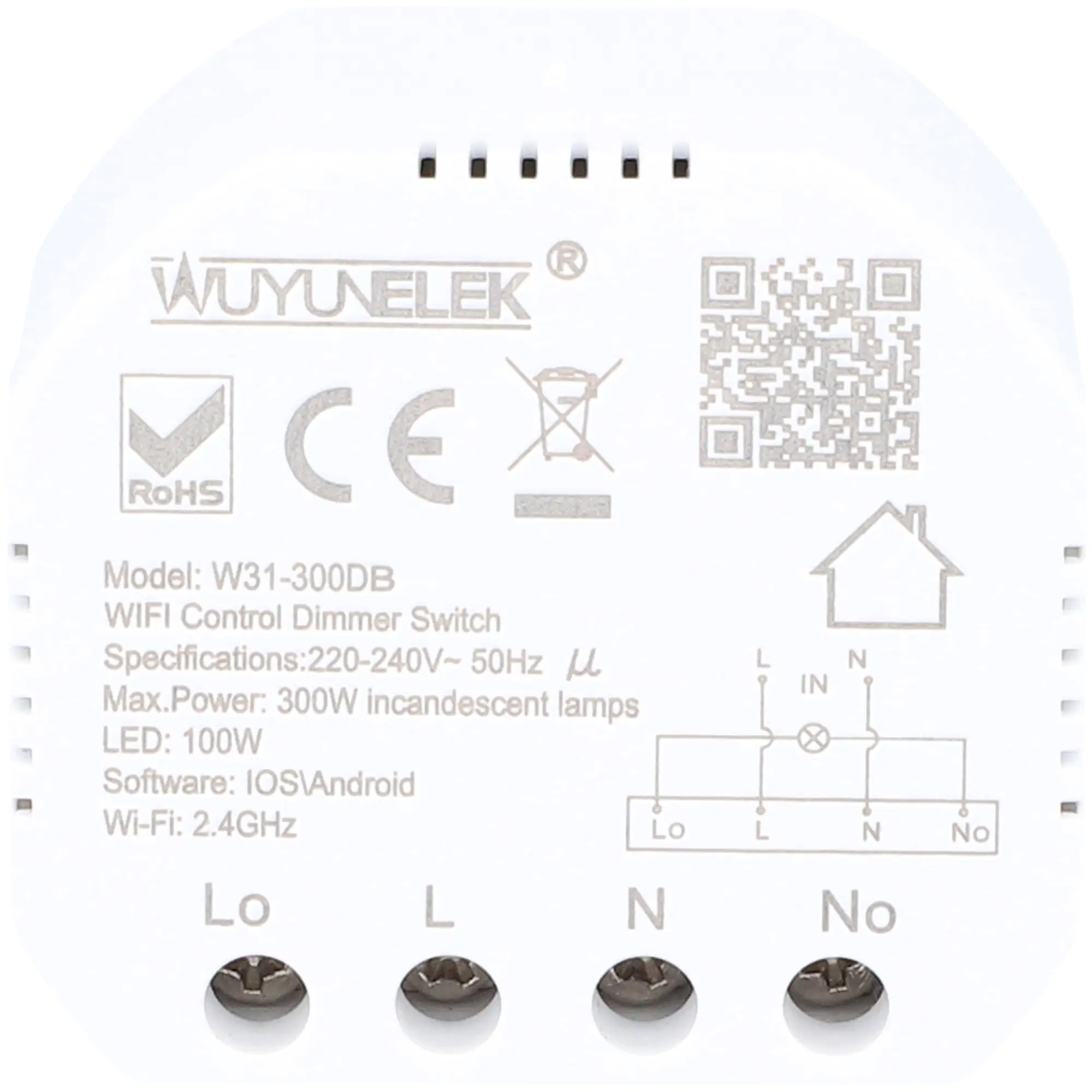 Unitec WIFI LED-Dimmer weiss 200 Watt, Tuya-App, Unterputz Unitec WIFI LED-Dimmer weiss 200 Watt, Tuya-App, Unterputz