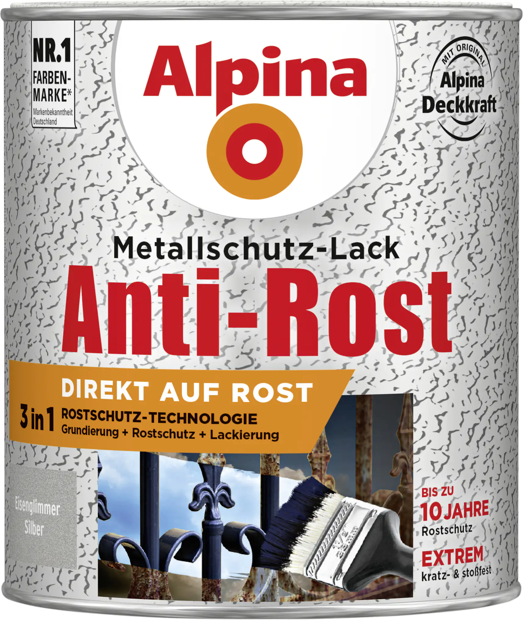 Alpina Metallschutz-Lack Eisenglimmer 750 ml silber Alpina Metallschutz-Lack Eisenglimmer 750 ml silber