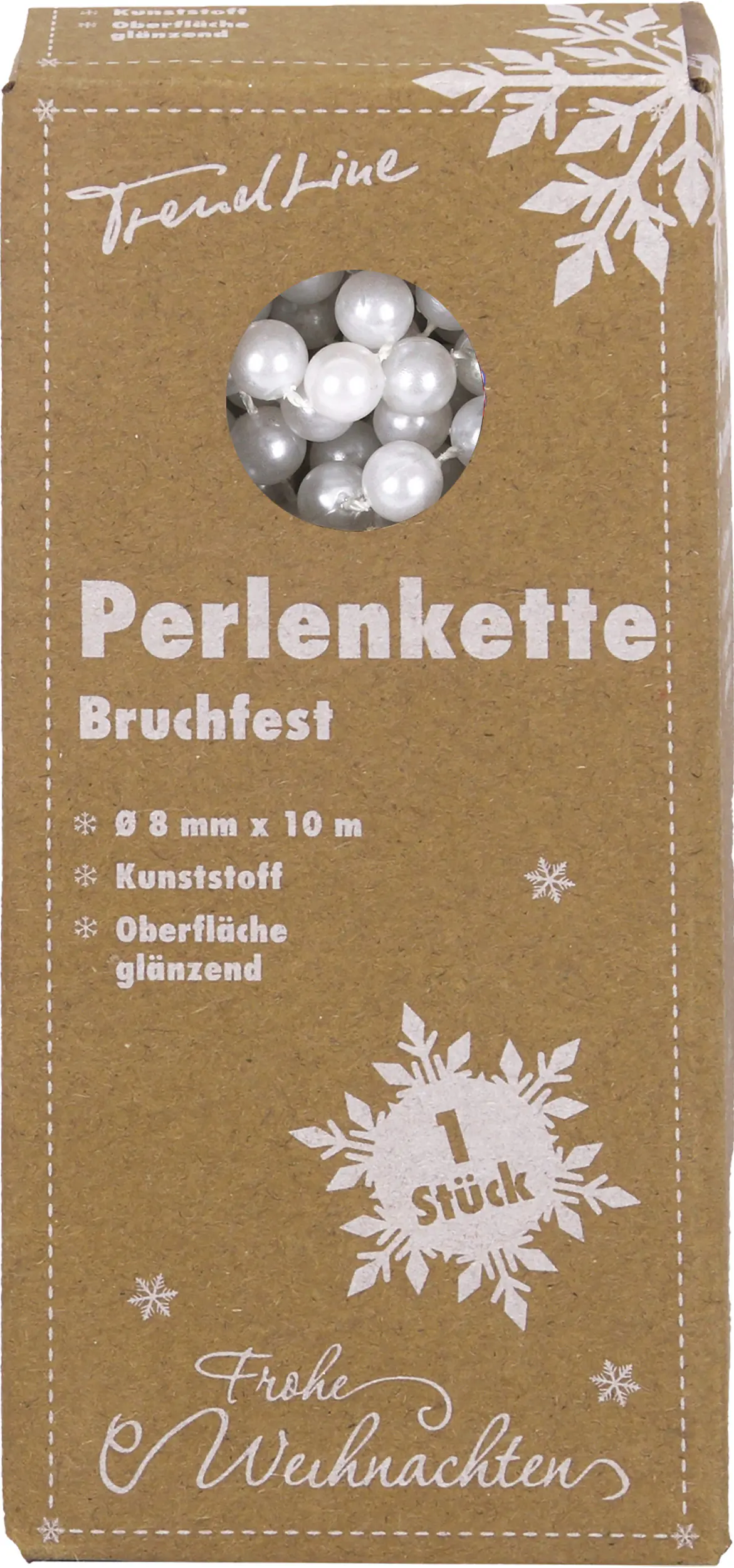 TrendLine Perlenkette bruchfest, langlebig 10 m weiß