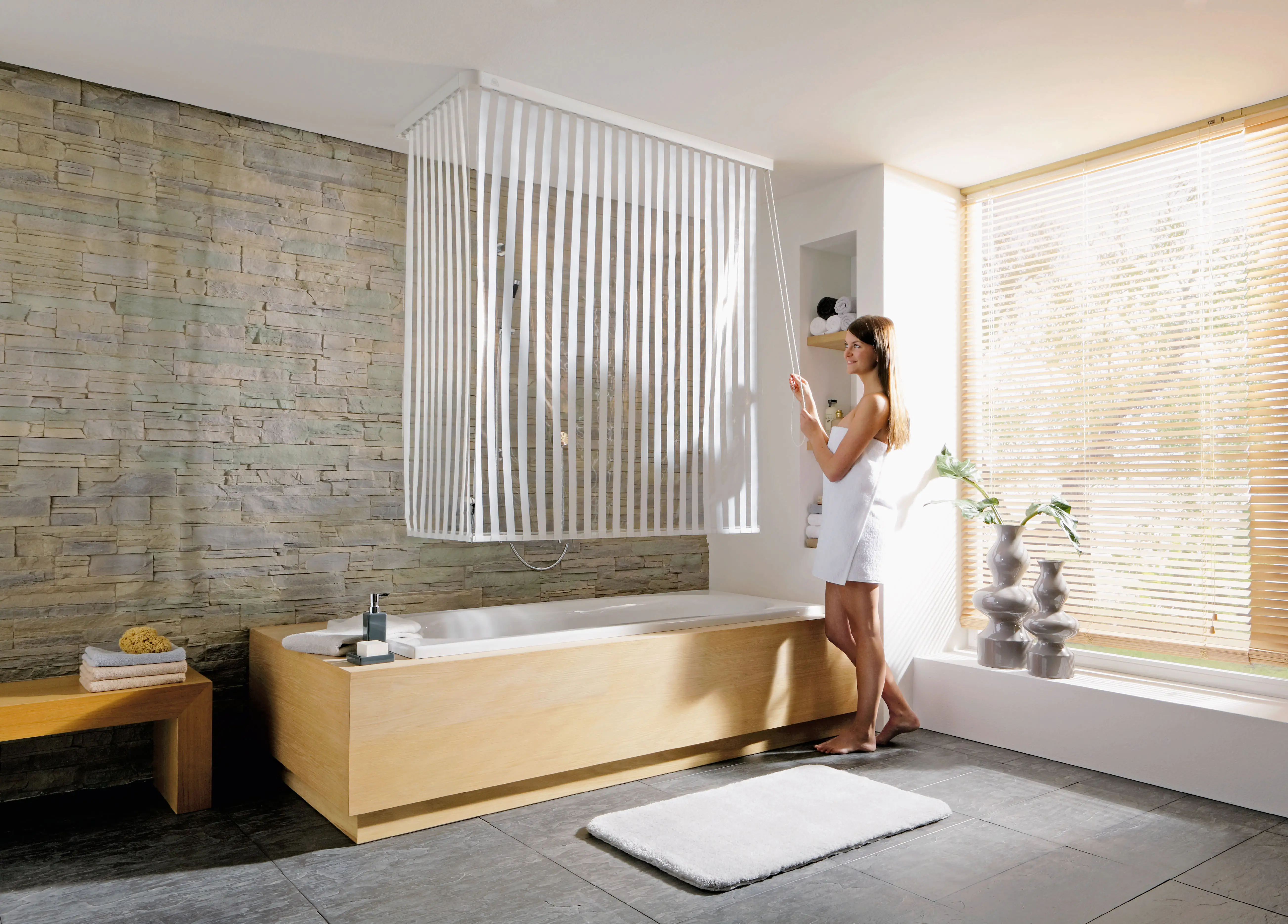 4004478171220_2 Kleine Wolke Eckduschrollo 132 x 56 x 240 cm weiß