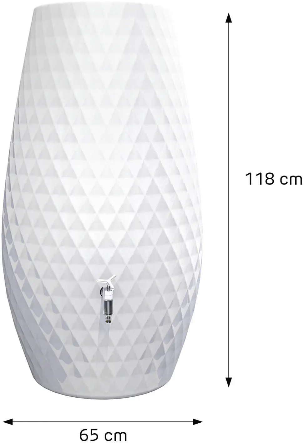 Garantia Regentonne Triagon 2in1 oval inkl. Pflanzschale 230 L arctic