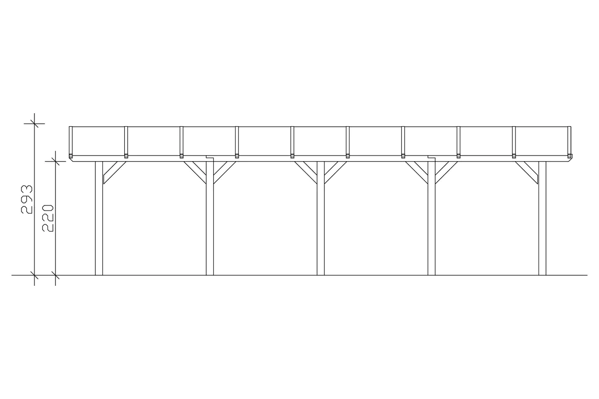 SKAN HOLZ Bogendach-Carport Franken 376 x 969 cm, lasiert in Eiche hell