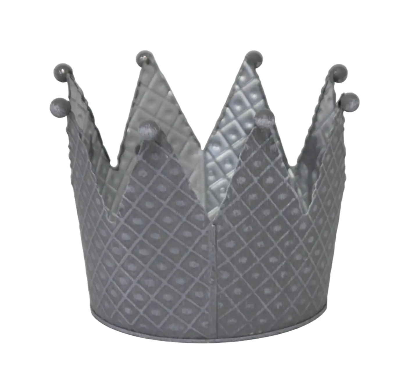 Pflanzgefäß Krone S Zink 10 x 14 x 14 cm grau