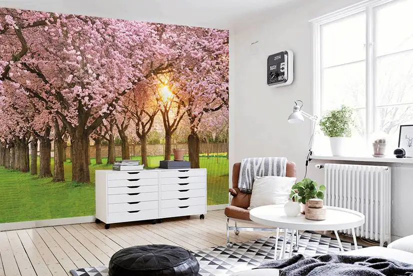 papermoon Vlies- Fototapete Digitaldruck 350 x 260 cm Cherry Tree Garden