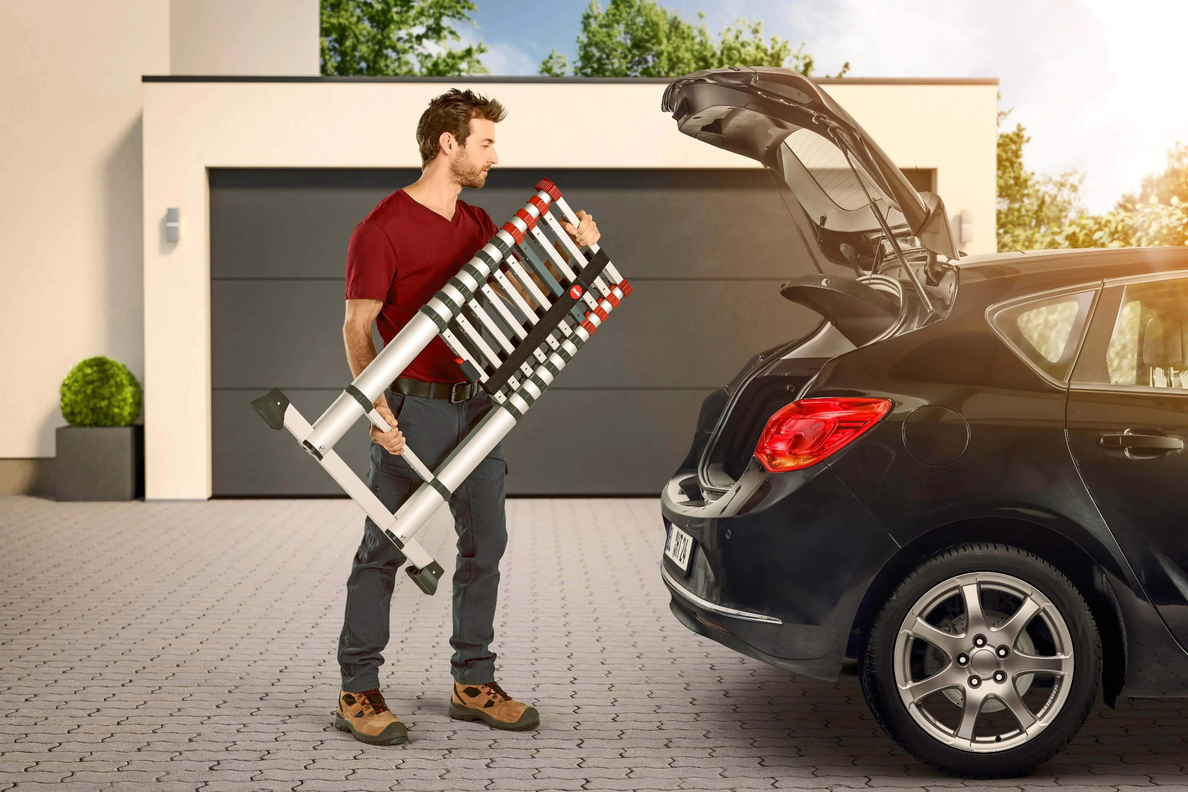 Hailo Aluminium-Teleskopleiter T80 FlexLine 320 3,97 m