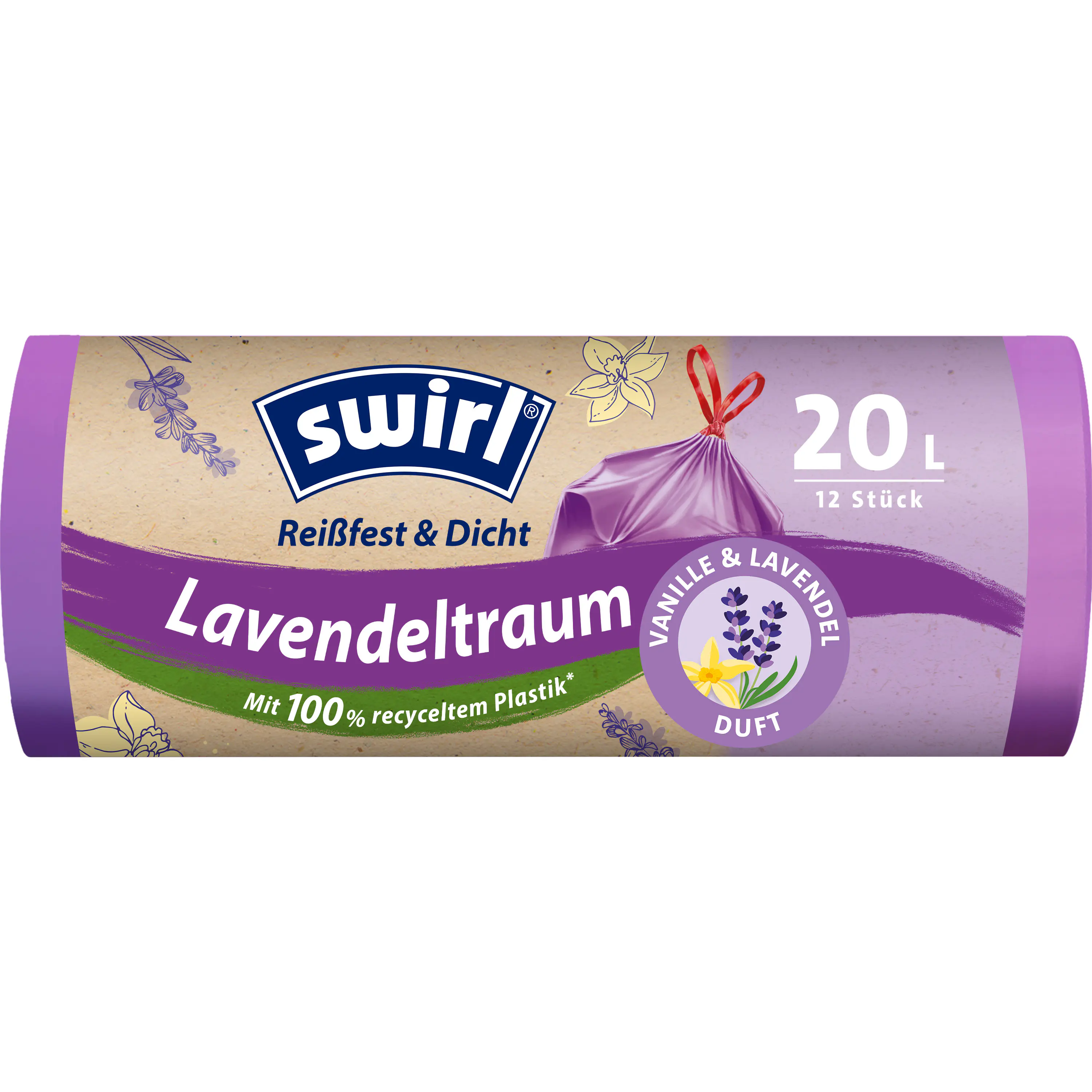 Swirl® Duft-Müllbeutel Vanille-Lavendel 20 L Reißfest & Dicht