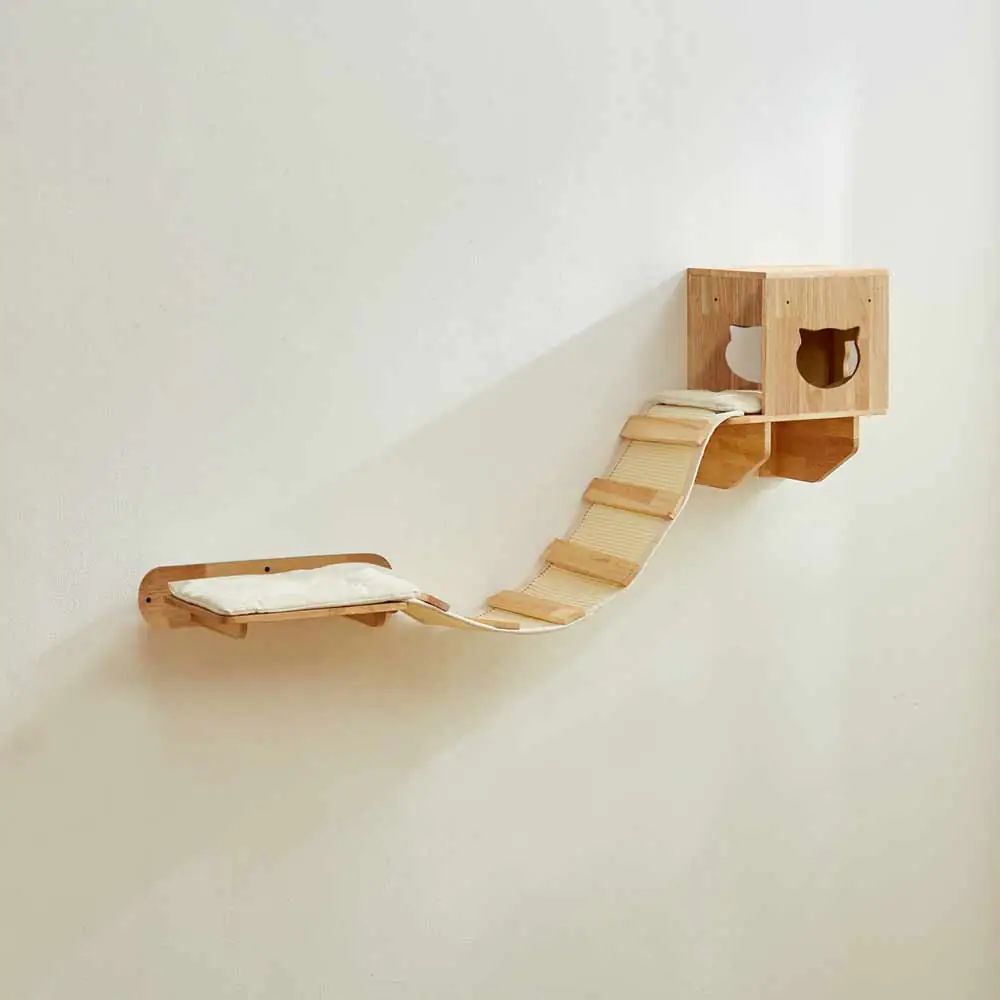 Nobby Kletterelement für Katzen Hängebrücke mit Kuschelhöhle und Plattform Aci