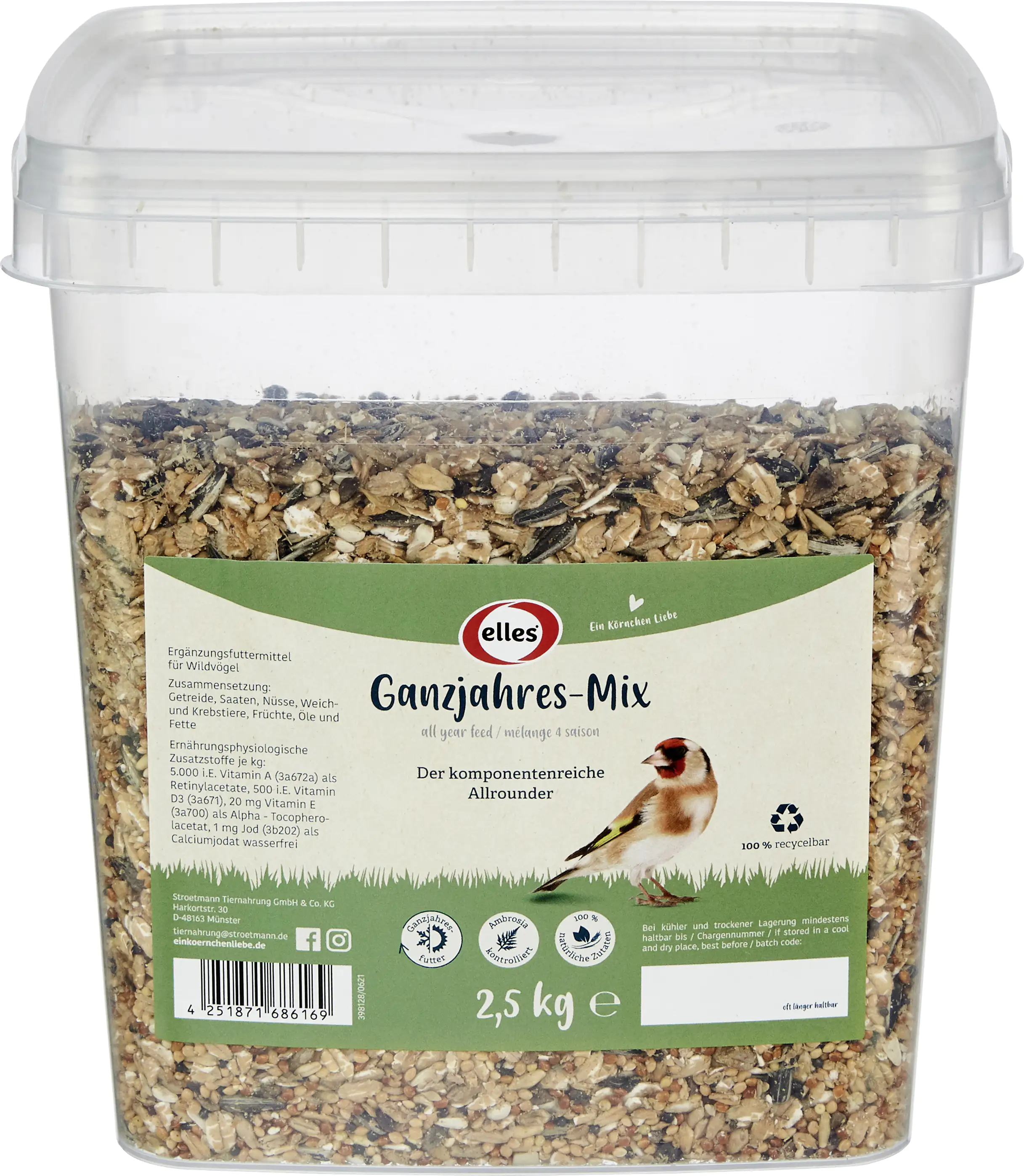 Elles Wildvogelfutter Ganzjahres-Mix 2,5 kg Elles Wildvogelfutter Ganzjahres-Mix 2,5 kg