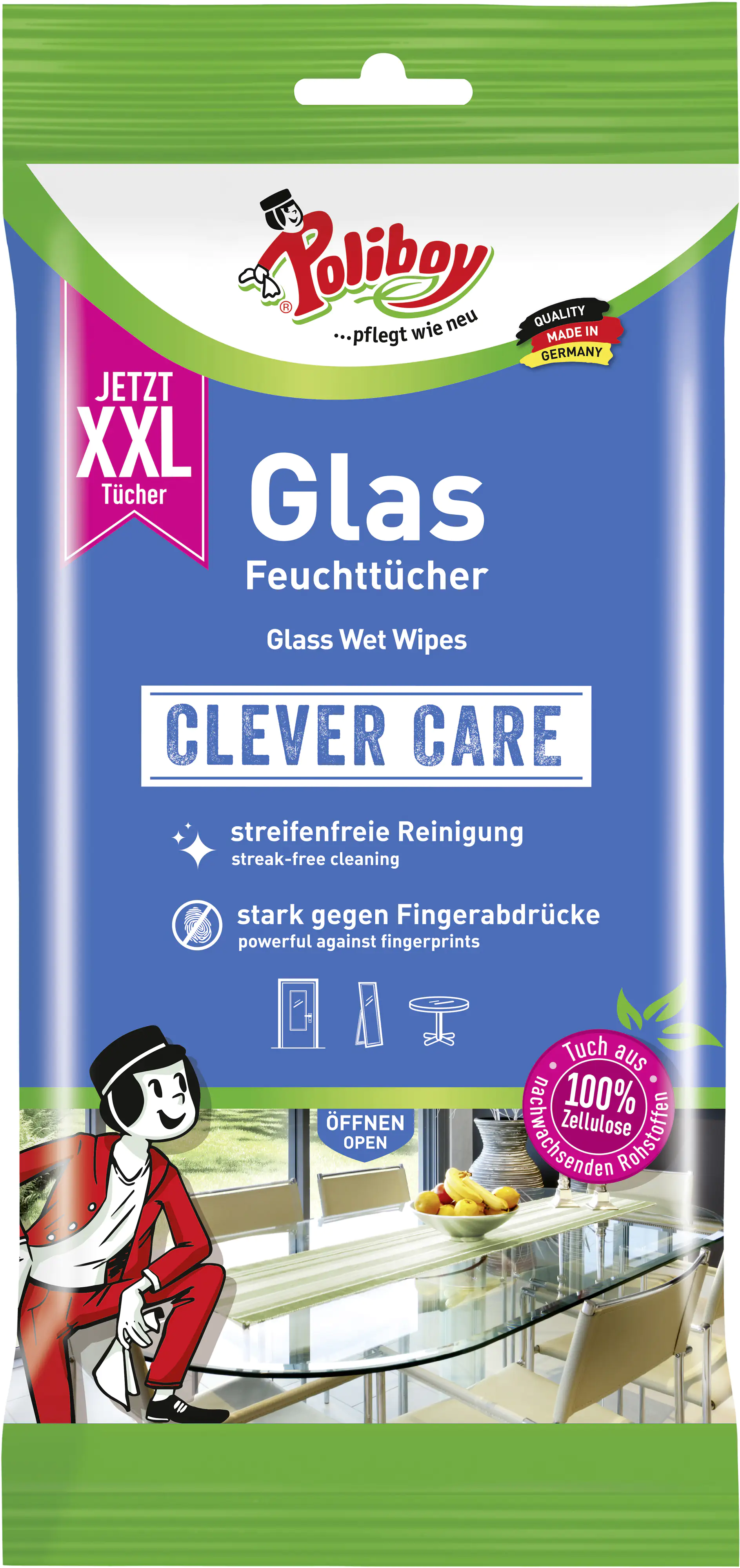 Poliboy Glas Feuchttücher XXL 24 Tücher Poliboy Glas Feuchttücher XXL 24 Tücher