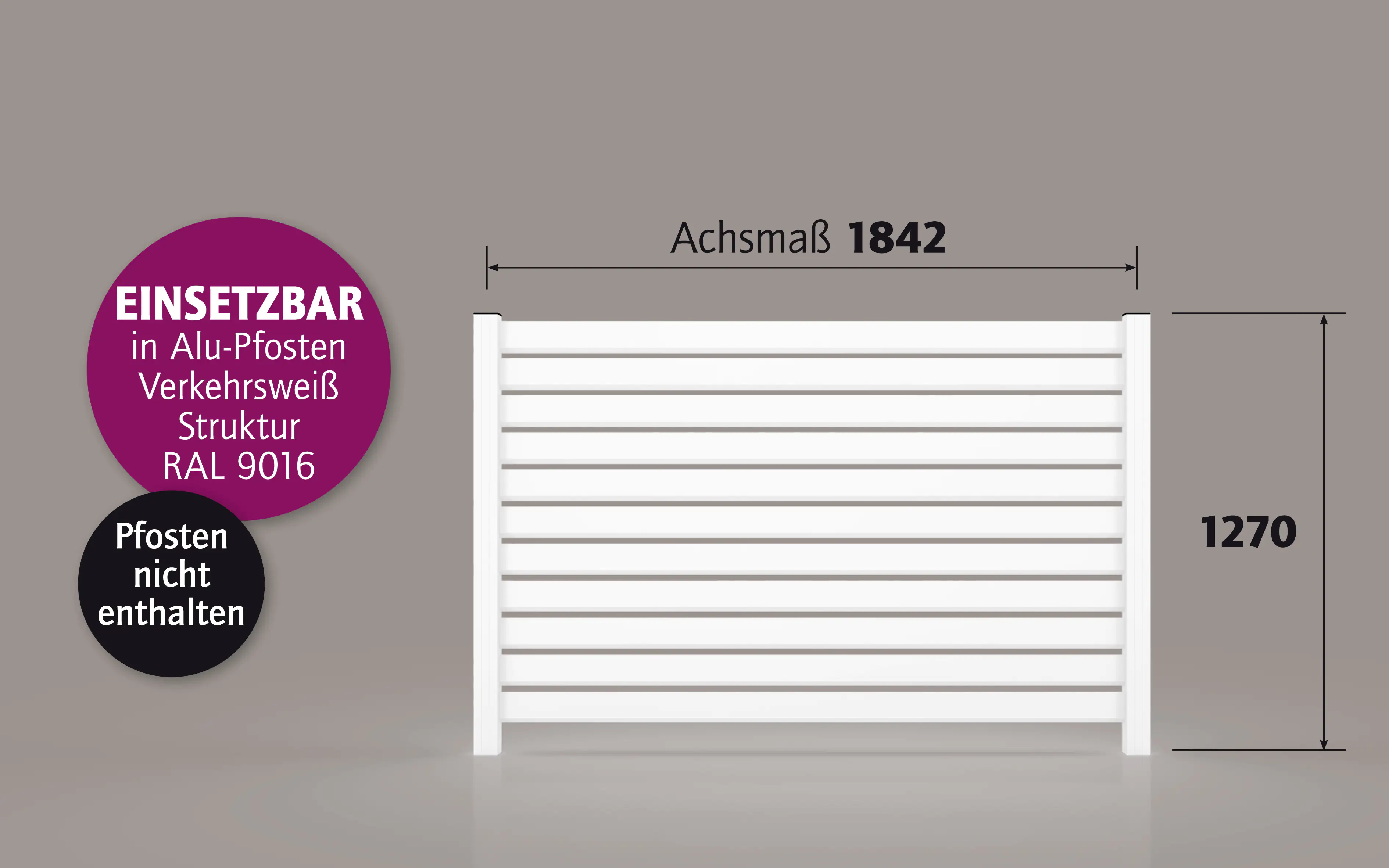 Ambiente Alu-Zaun Rhombus 90 MIDI B x H: 180 cm x 120 cm 22 mm stark