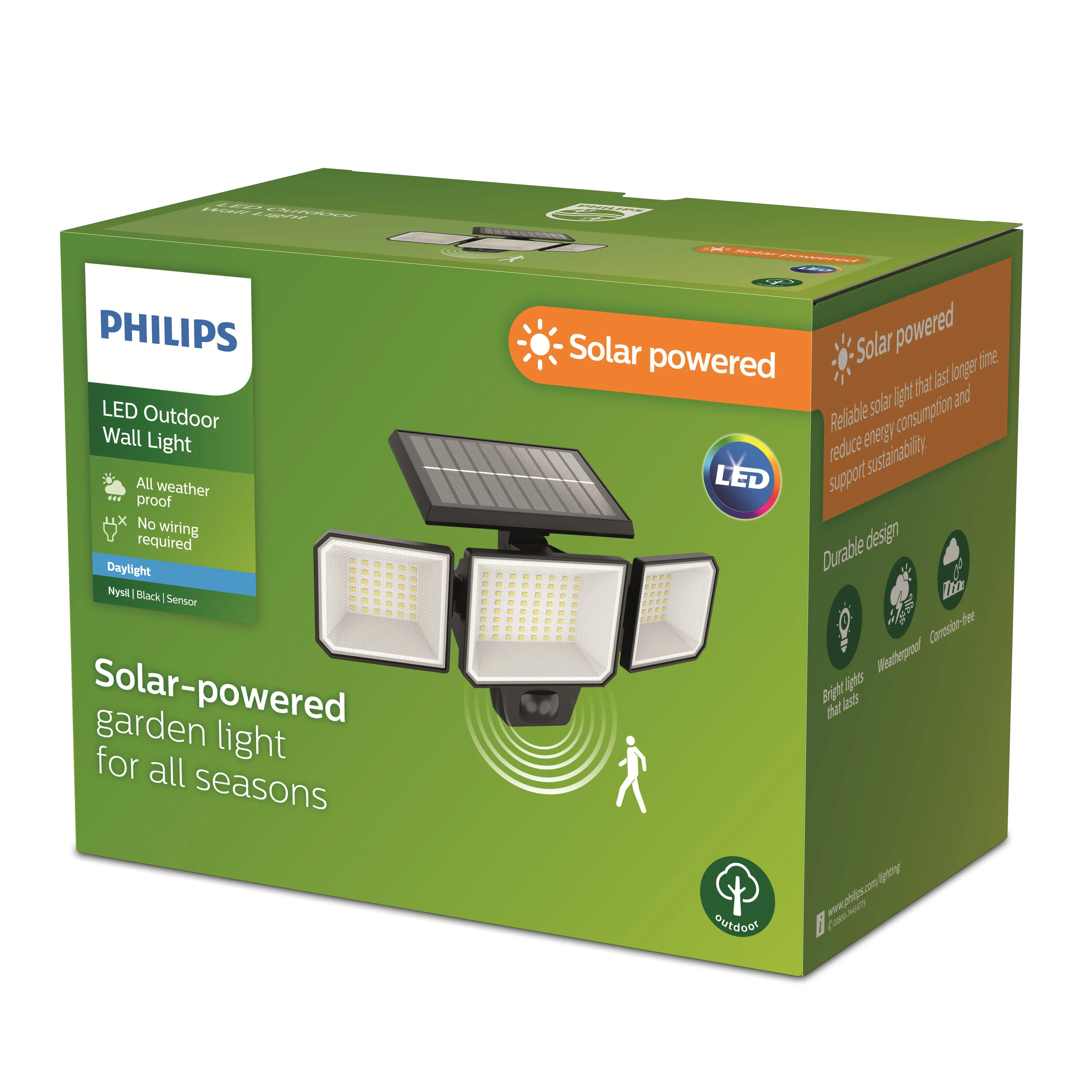 Philips LED Solar-Wandstrahler Nysil schwarz 29,3 x 16,8 cm mit Bewegungsmelder Philips LED Solar-Wandstrahler Nysil schwarz 29,3 x 16,8 cm mit Bewegungsmelder