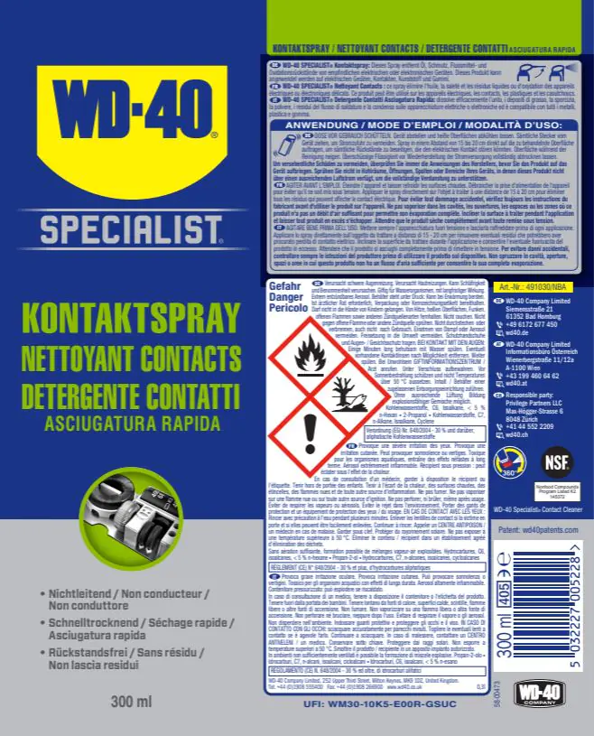 WD-40 Specialist Kontaktspray 300ml WD-40 Specialist Kontaktspray 300ml