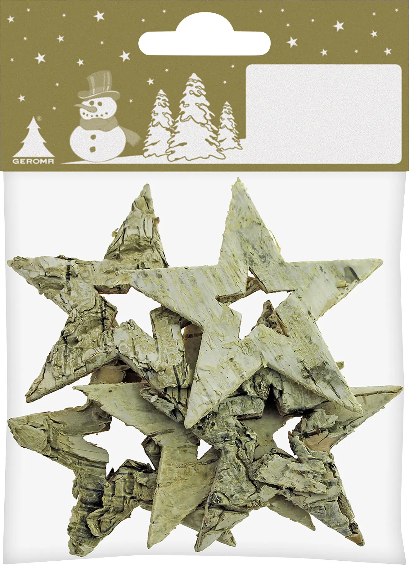 Streudeko Birkensterne Rinde Ø 6 cm natur 5 Stück