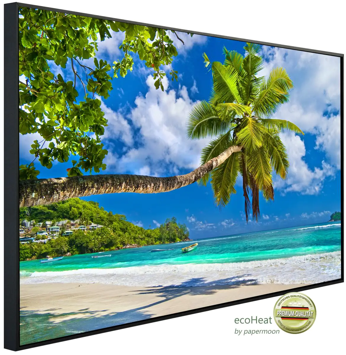 papermoon Infrarotheizkörper EcoHeat 90x120 cm 1200 Watt, Palmen Strand