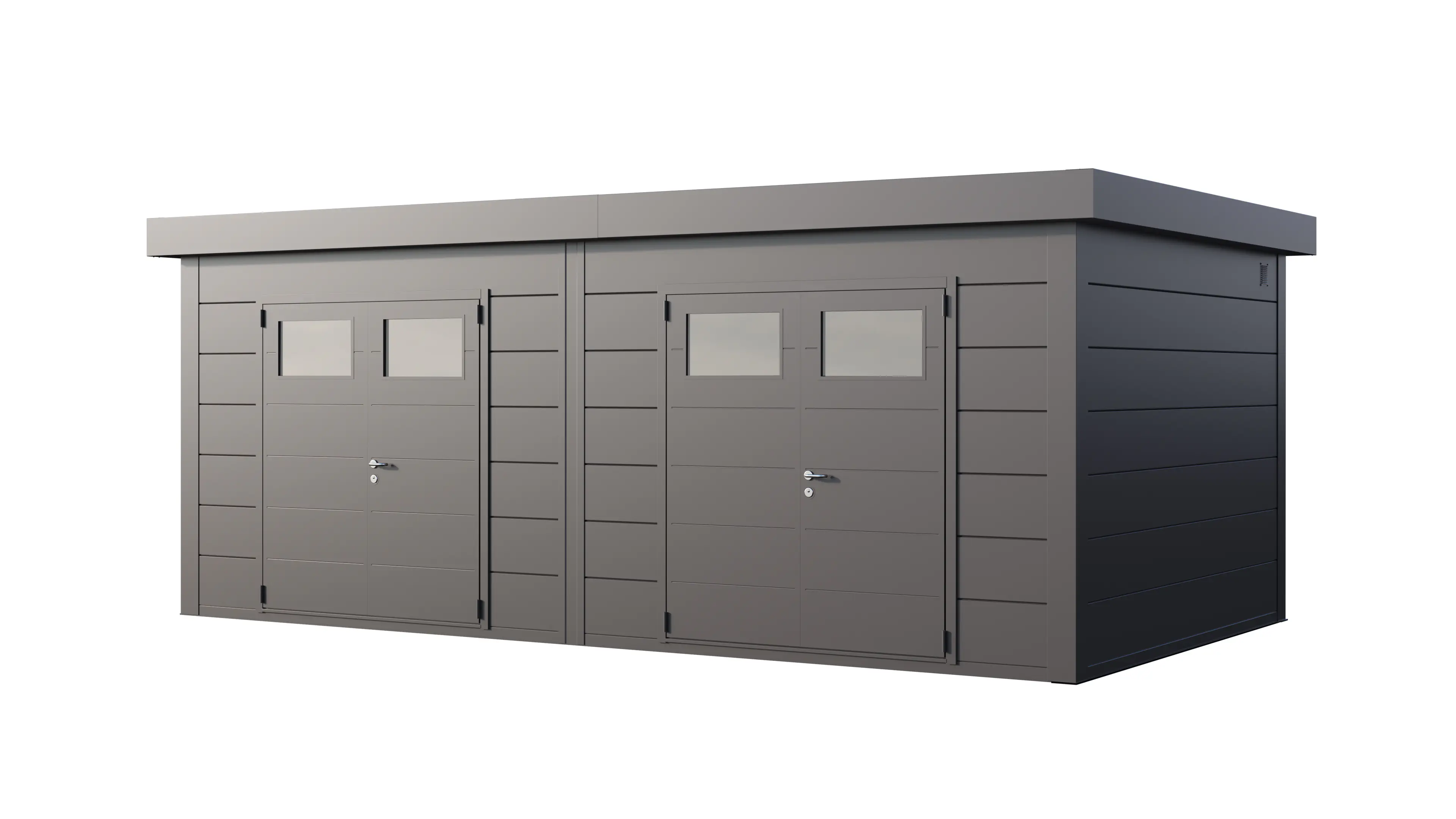 Telluria Gerätehaus DUO 3336+ granitgrau 642 x 358 cm