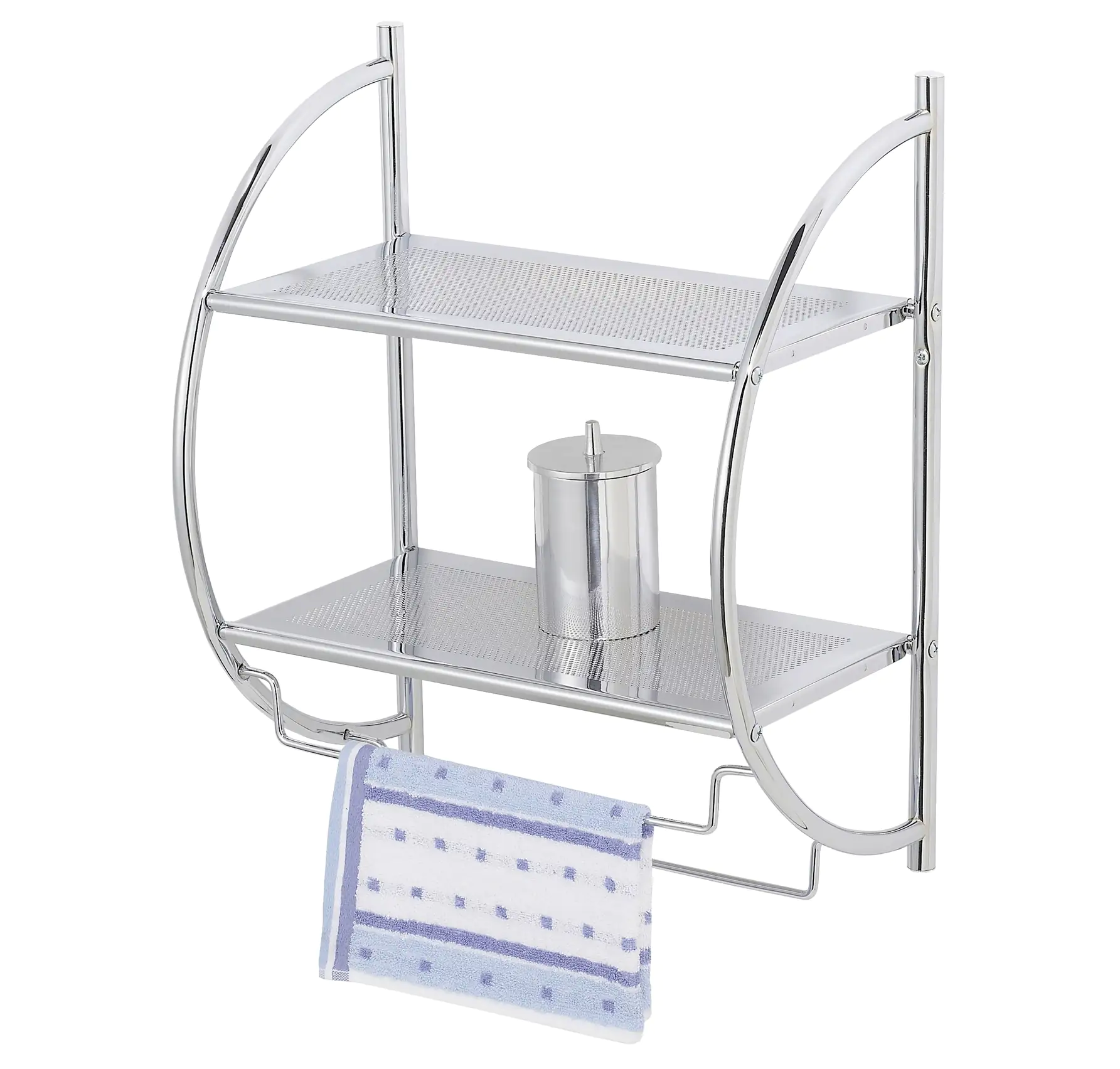 Wenko Exklusiv Wandregal Stahl, silber