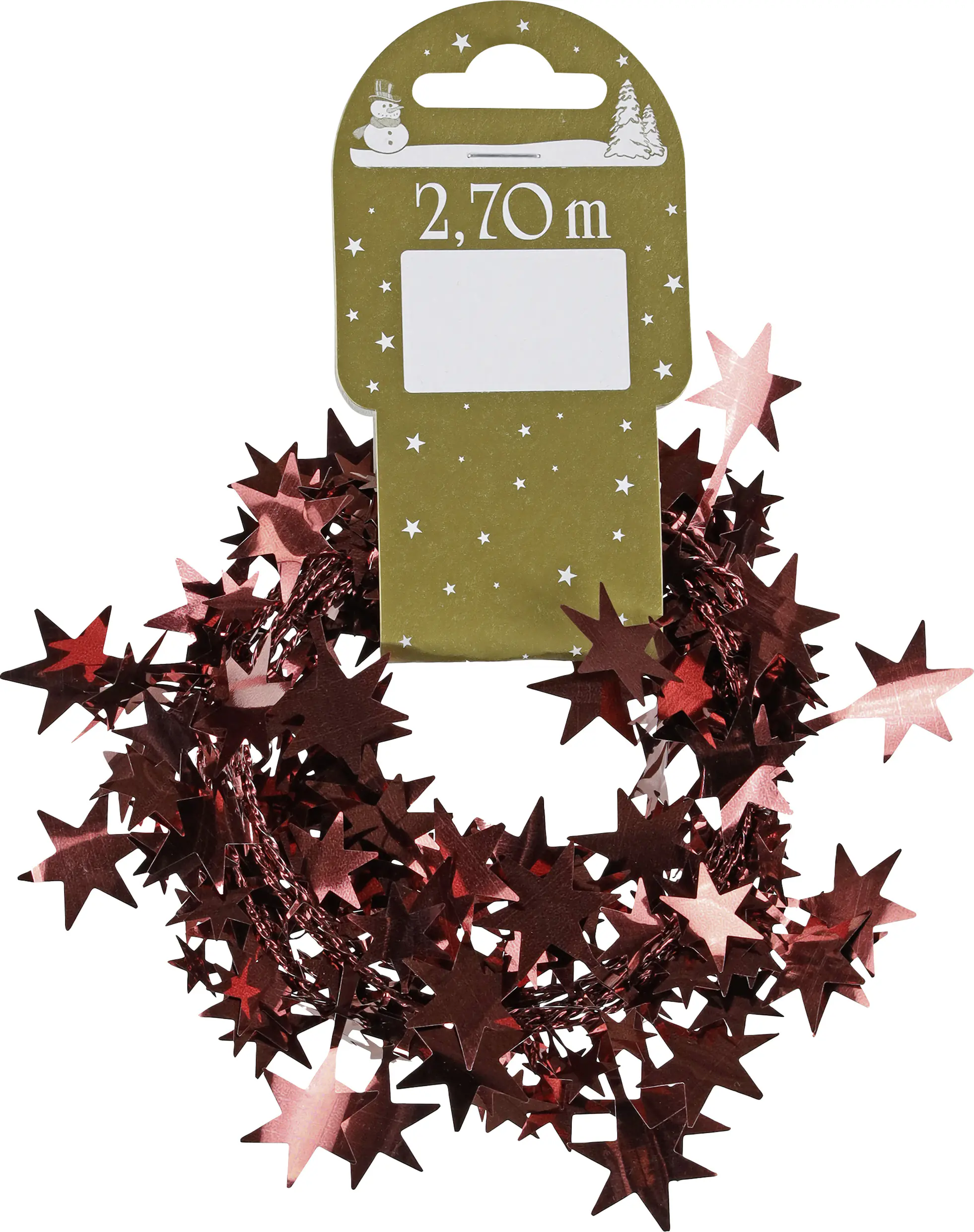 Weihnachtsdeko Sterngirlande aus Folie 270 cm burgundy