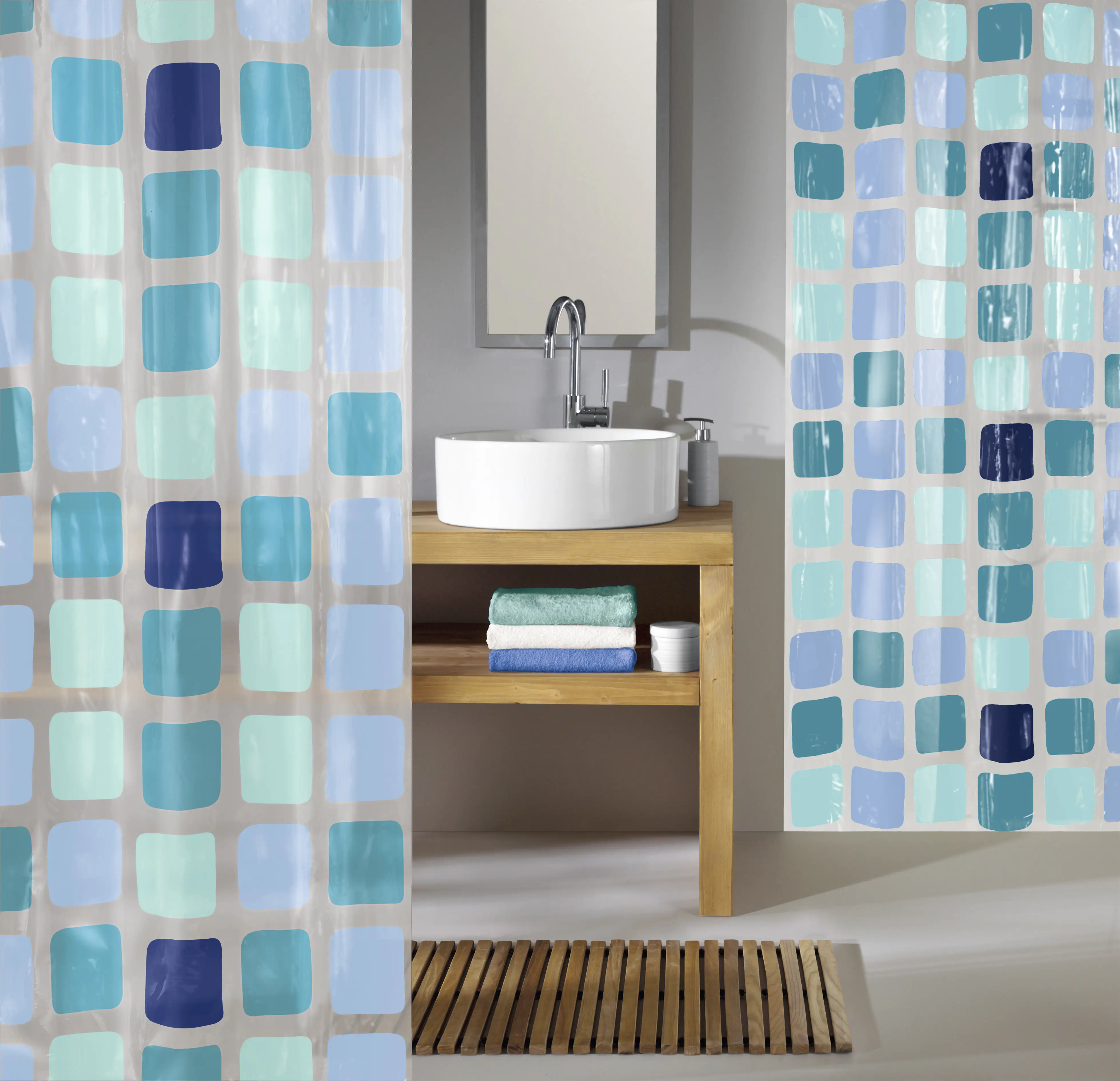 Kleine Wolke Duschvorhang Sonny blau, 180 x 200 cm Kleine Wolke Duschvorhang Sonny blau, 180 x 200 cm