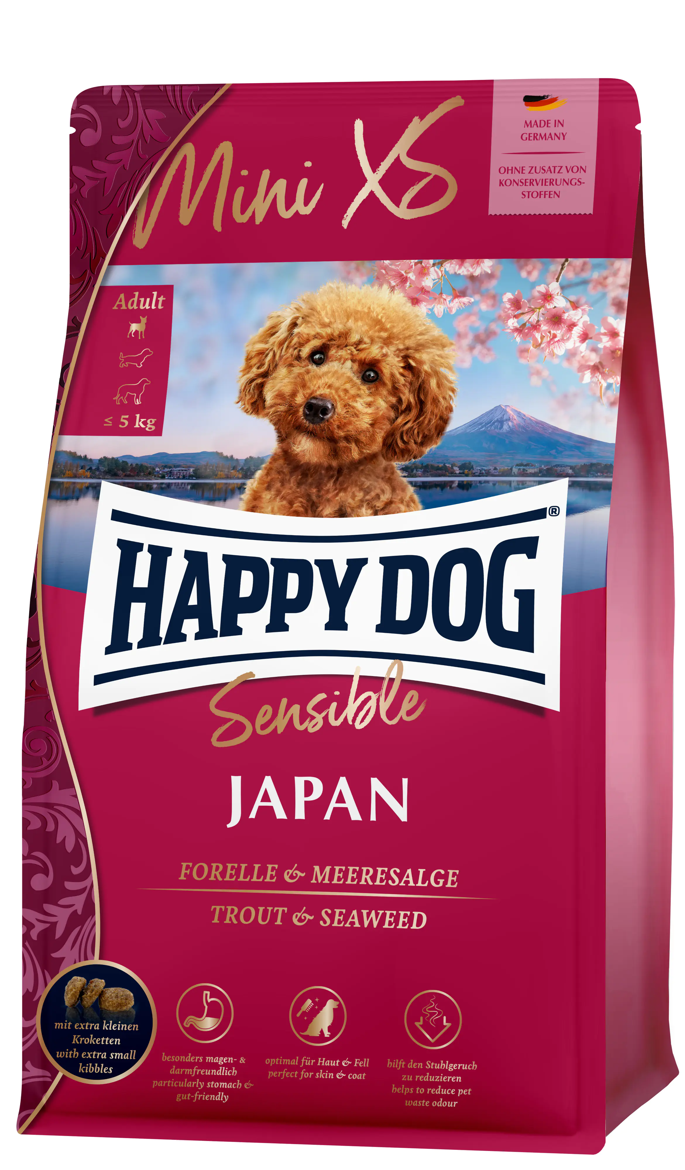 Happy Dog Trockenfutter Sensible Mini XS Japan Forelle und Meeresalge 300 g Happy Dog Trockenfutter Sensible Mini XS Japan Forelle und Meeresalge 300 g
