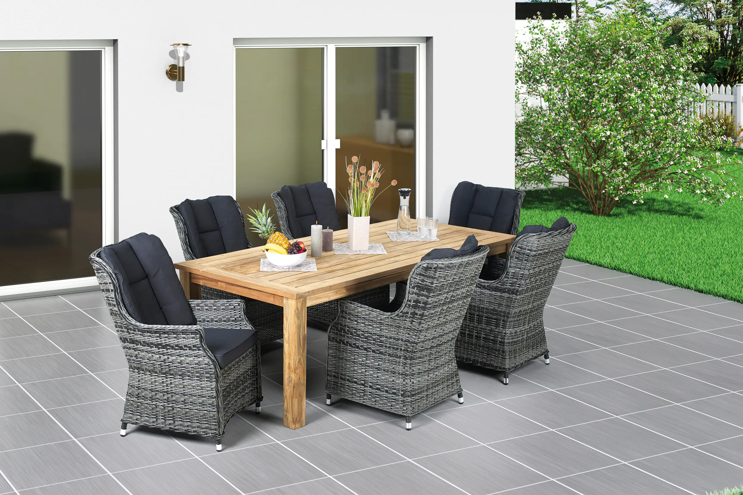 Primaster Teakholz Tisch Garbou 220 x 100 cm, Höhe: 77 cm