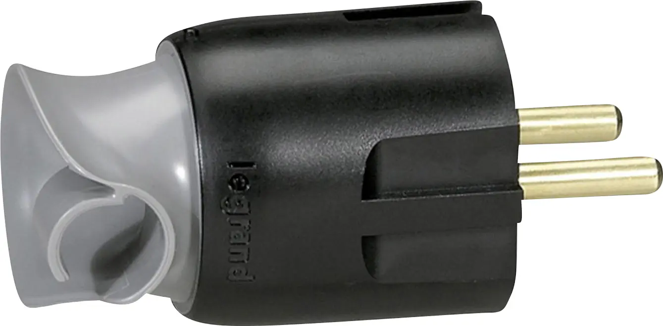 LEGRAND Schutzkontakt-Stecker Knickschutz drehbar schwarz