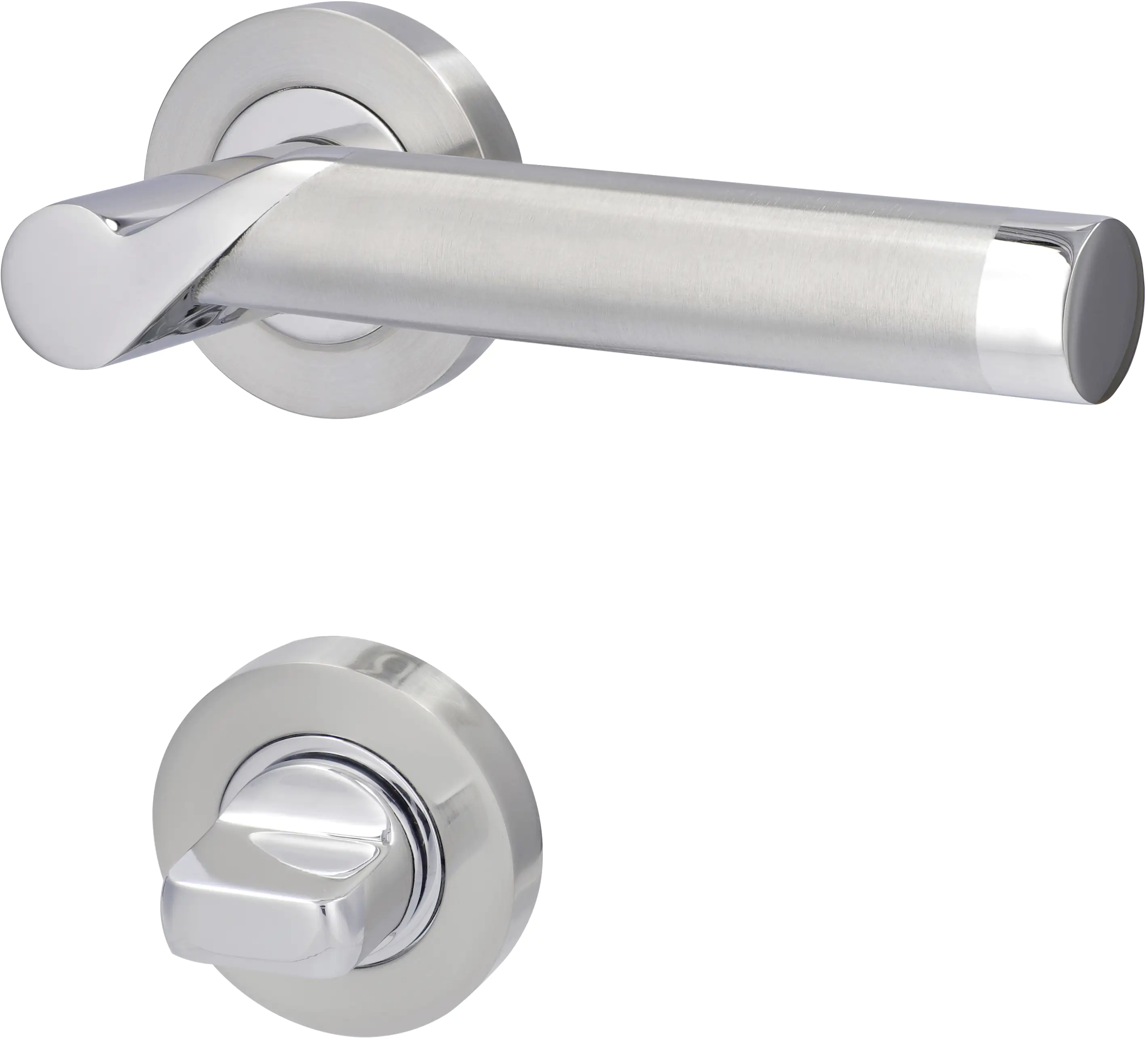 Alpertec WC-Rosettengarnitur Solid 1 Edelstahl silber rund