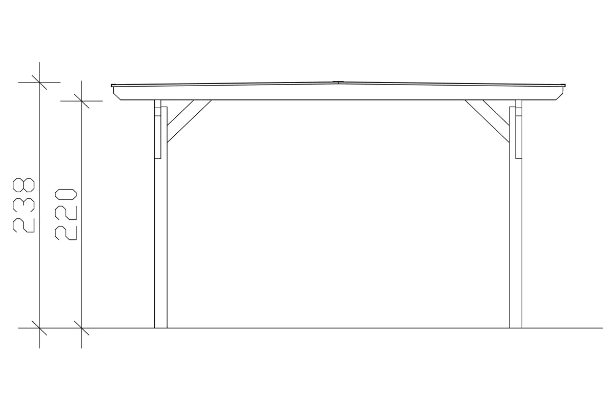 SKAN HOLZ Carport Odenwald 428 x 541 cm, lasiert in Schiefergrau