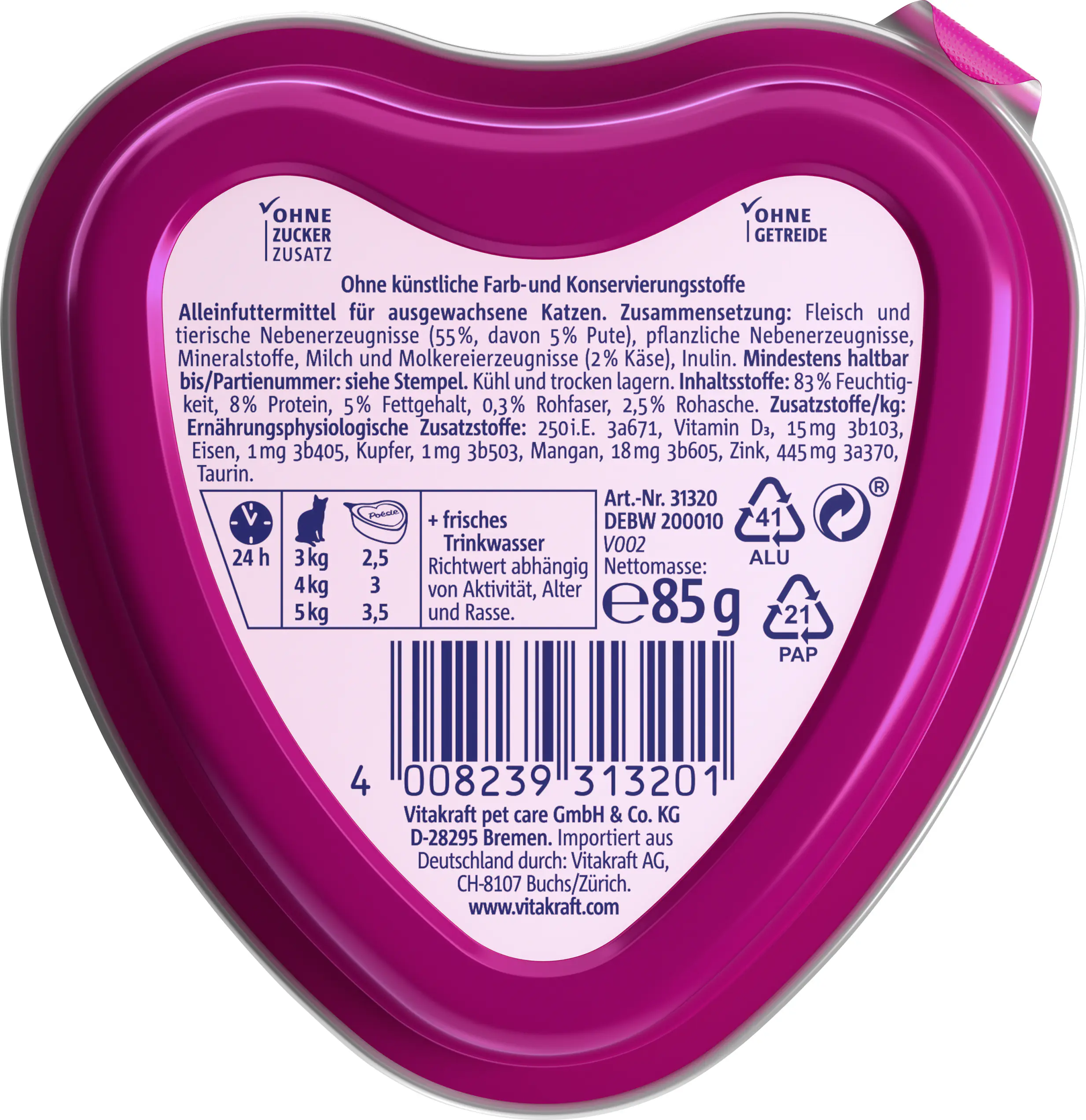 Vitakraft Poésie Katzenfutter Création Pute in Käsesauce 85 g