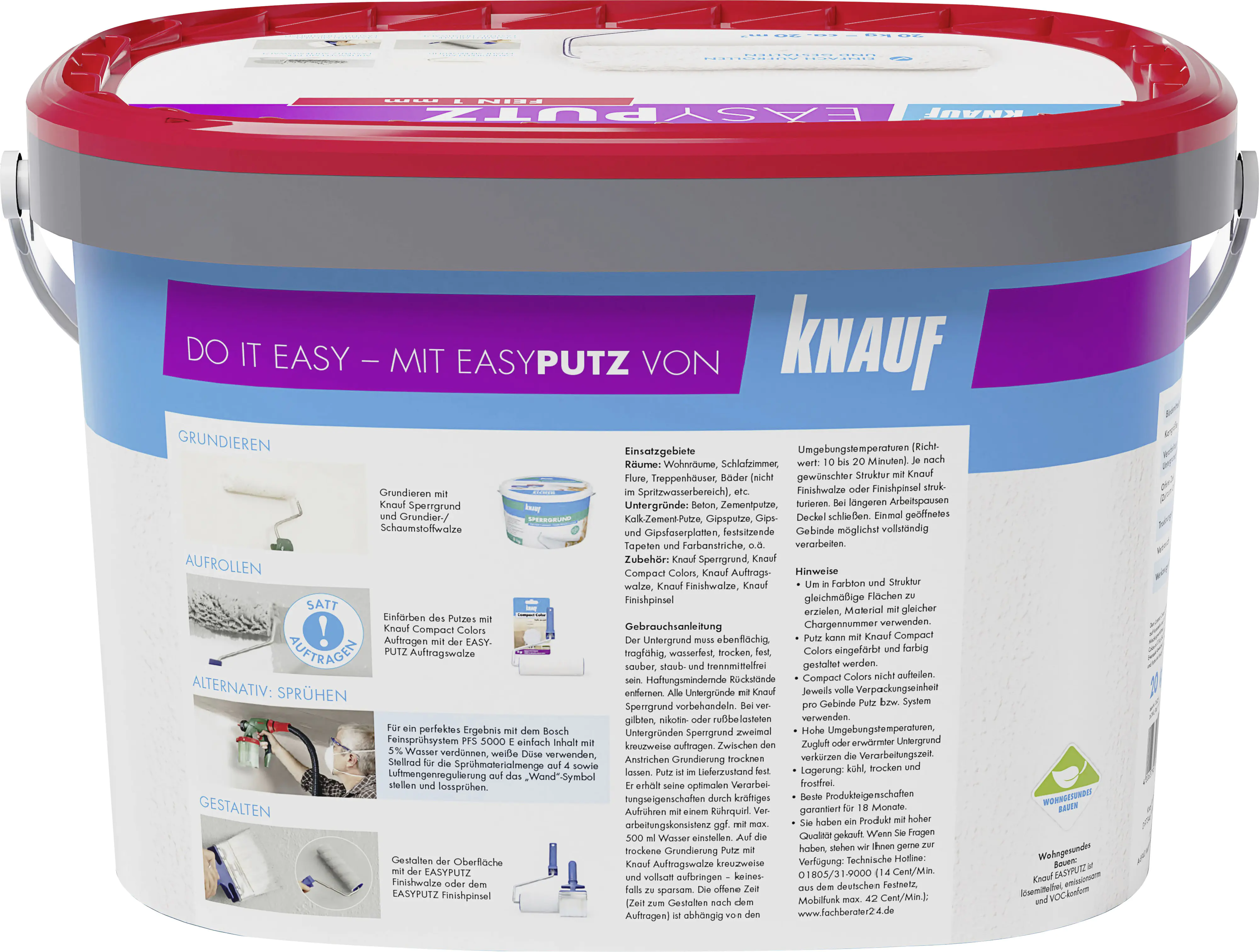 Knauf EasyPutz Streichputz 20 kg 1 mm weiß