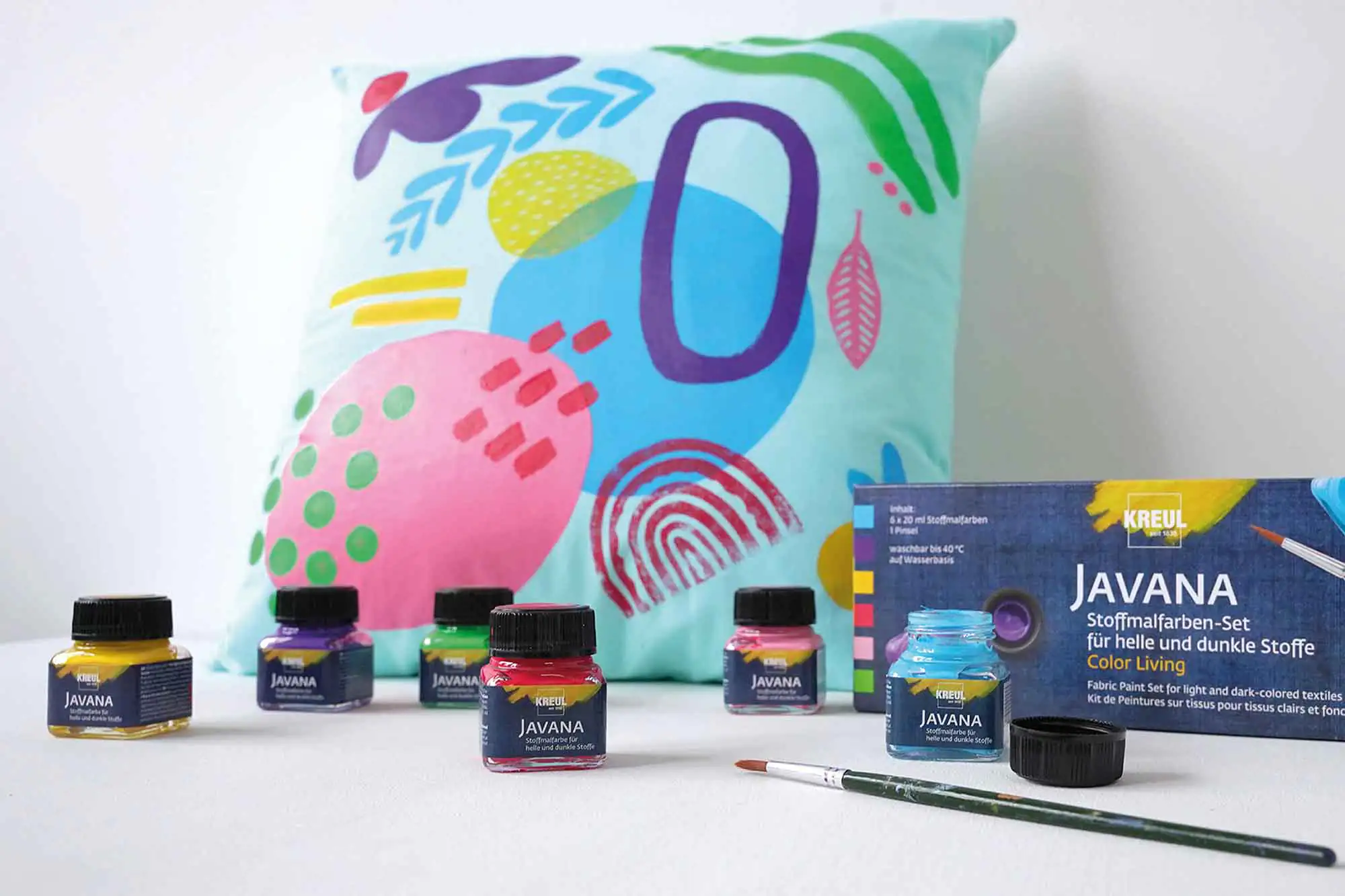 Kreul Javana Stoffmalfarben für helle & dunkle Stoffe Set Color Living 6 x 20 ml