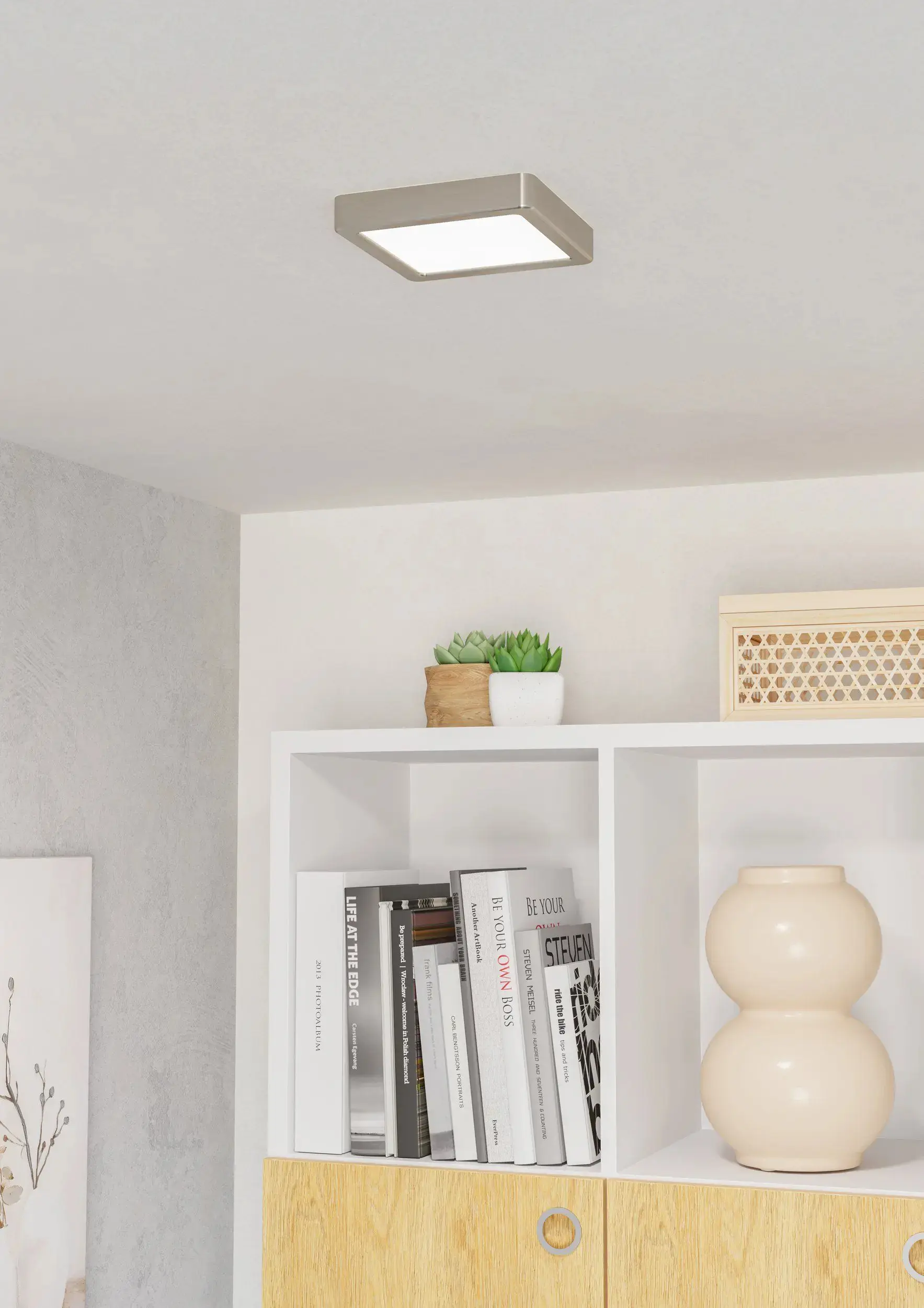 Eglo LED Deckenleuchte Fueva 6 nickel matt 22 x 33 cm warmweiß-kaltweiß