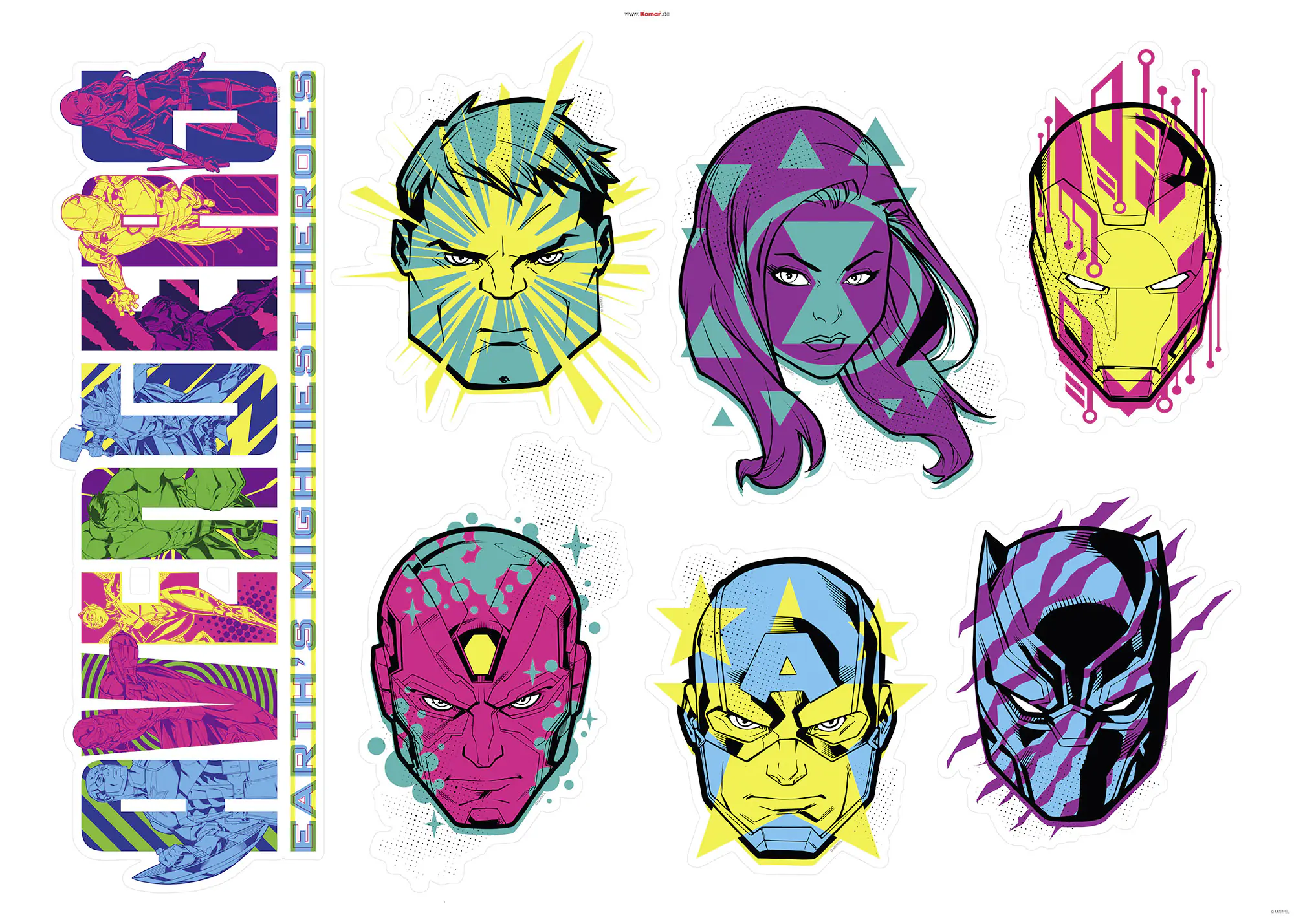 Komar Dekosticker Avengers Heroes 100 x 70 cm  