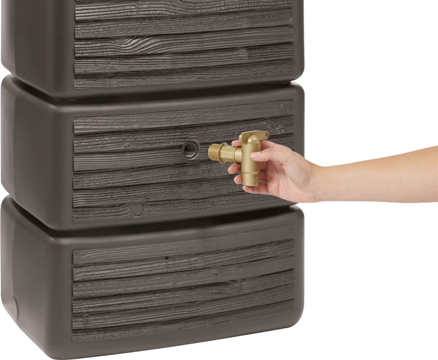 4rain Regenwasser-Wandtank Slim darkwood 330 l