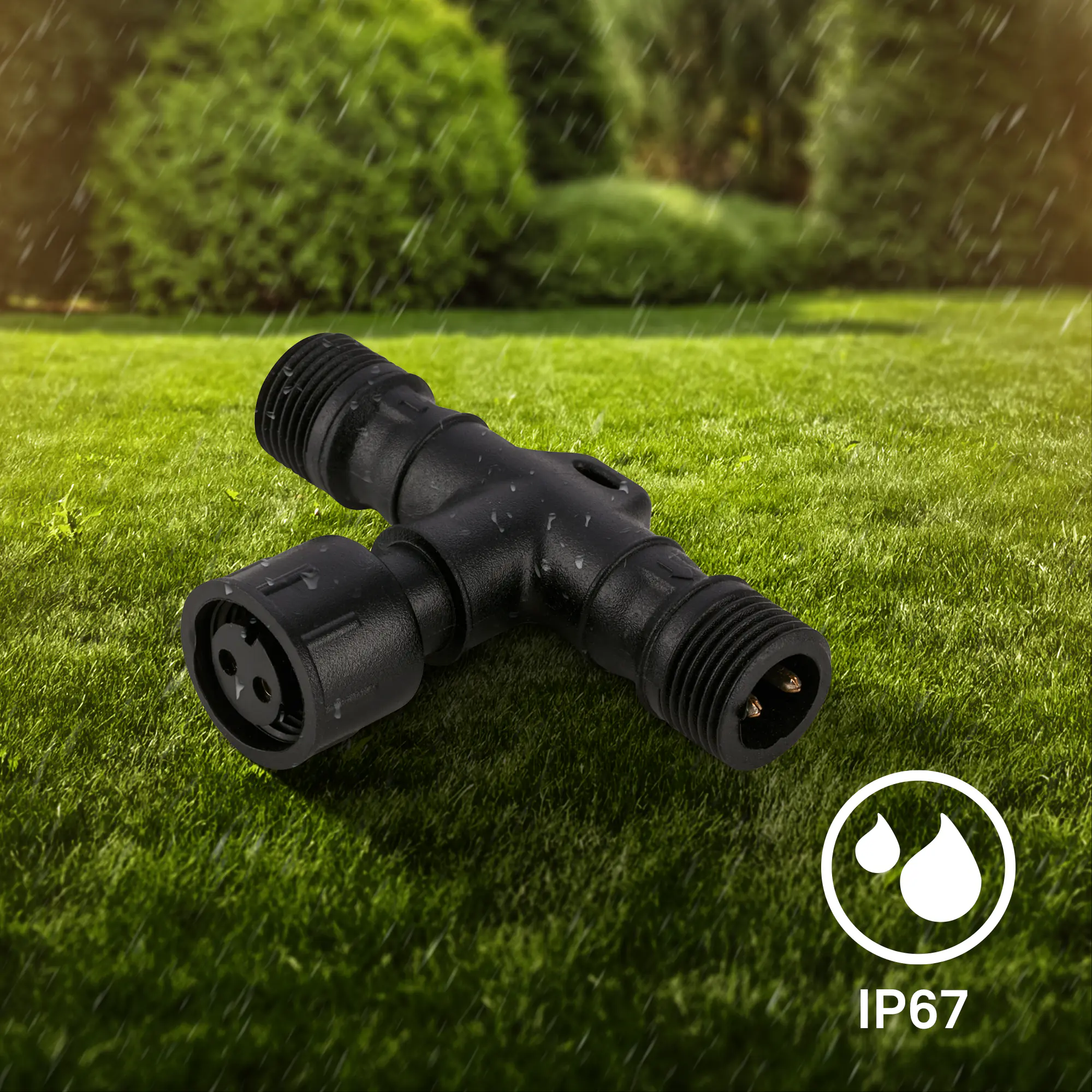 Briloner T-Verbinder Connect to Shine 3er Set schwarz IP67