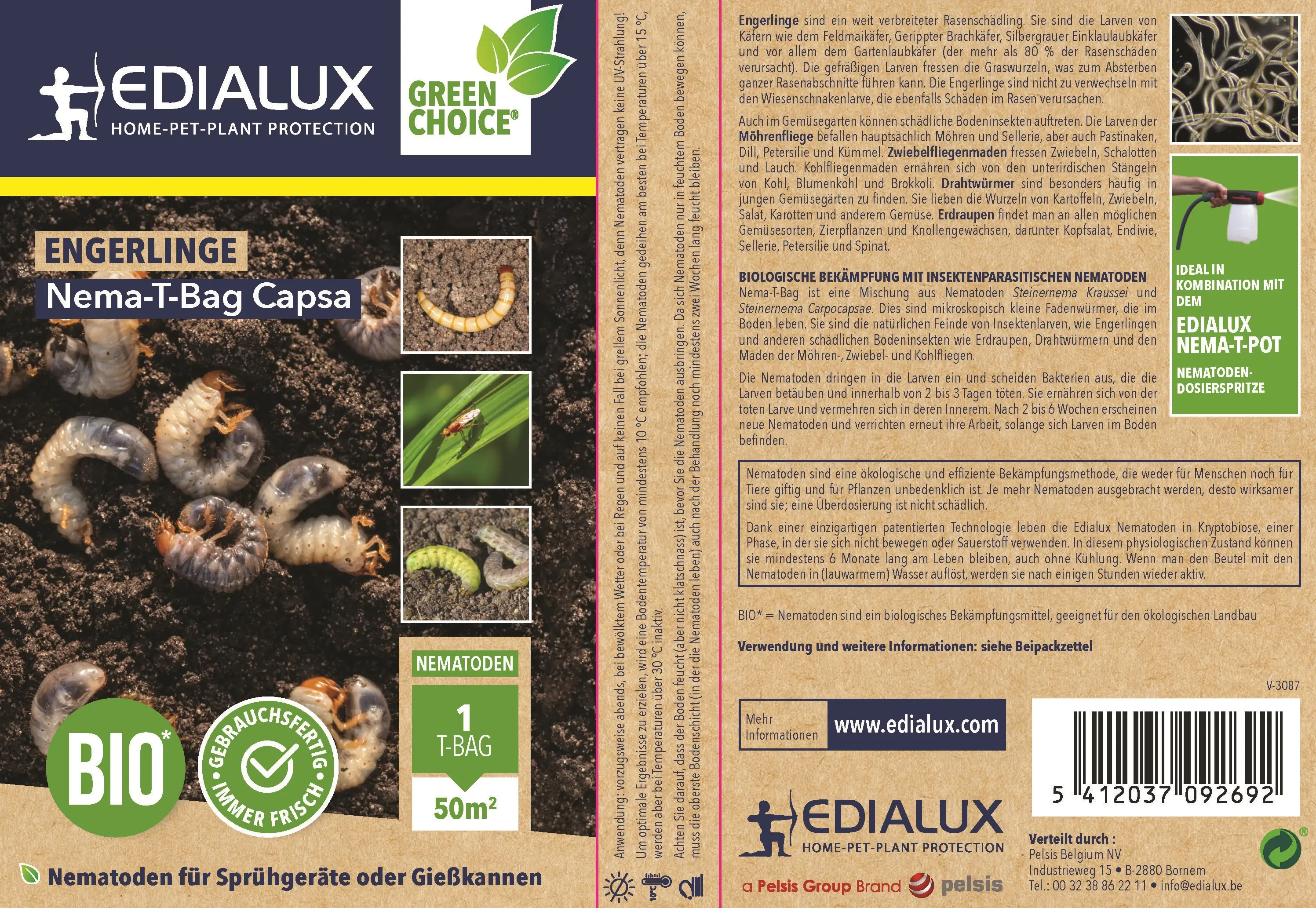 Edialux Nematoden T-Bag Capsa gegen Engerlinge 50 m² Edialux Nematoden T-Bag Capsa gegen Engerlinge 50 m²