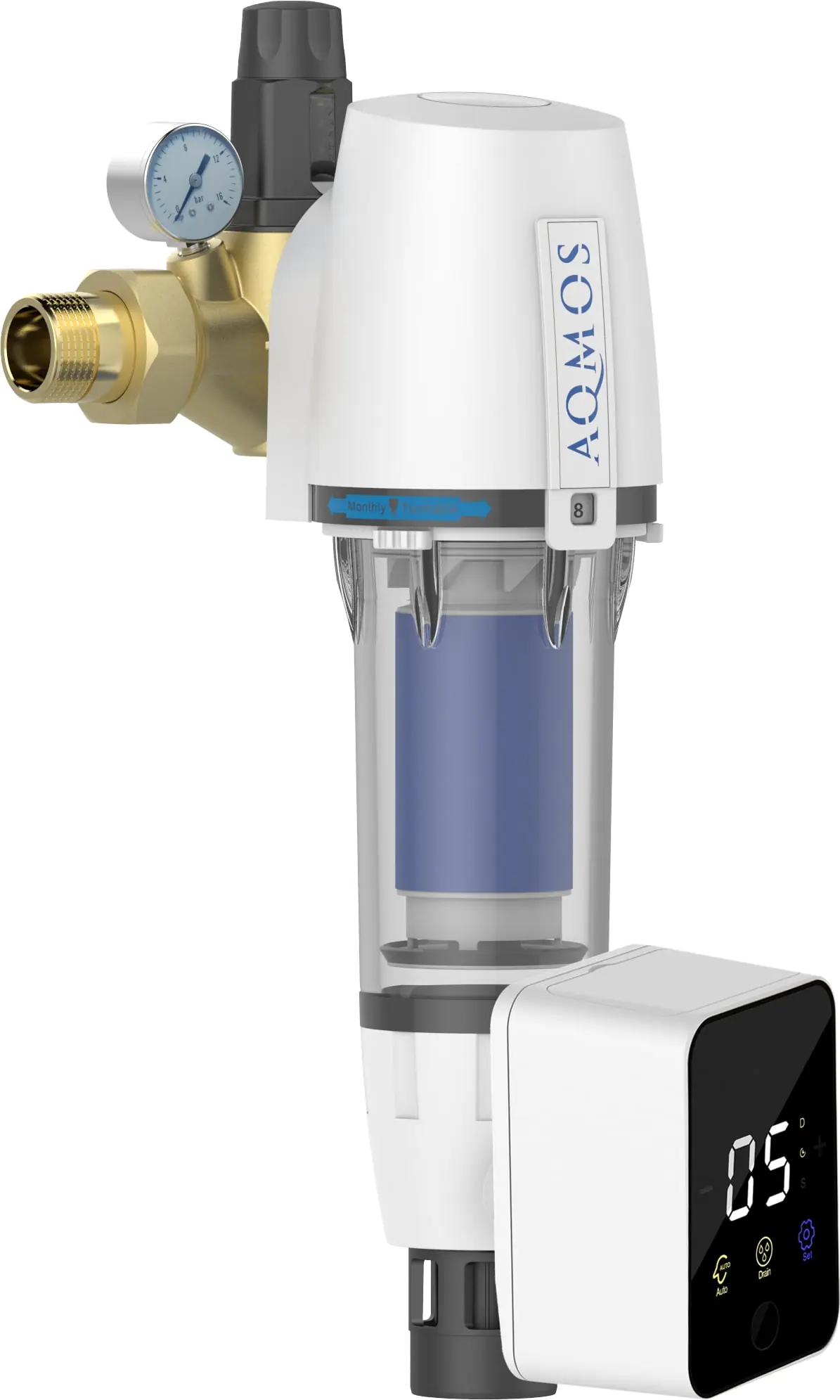 Aqmos Rückspülfilterautomatik für Rückspülfilter mit Druckminderer & Manometer