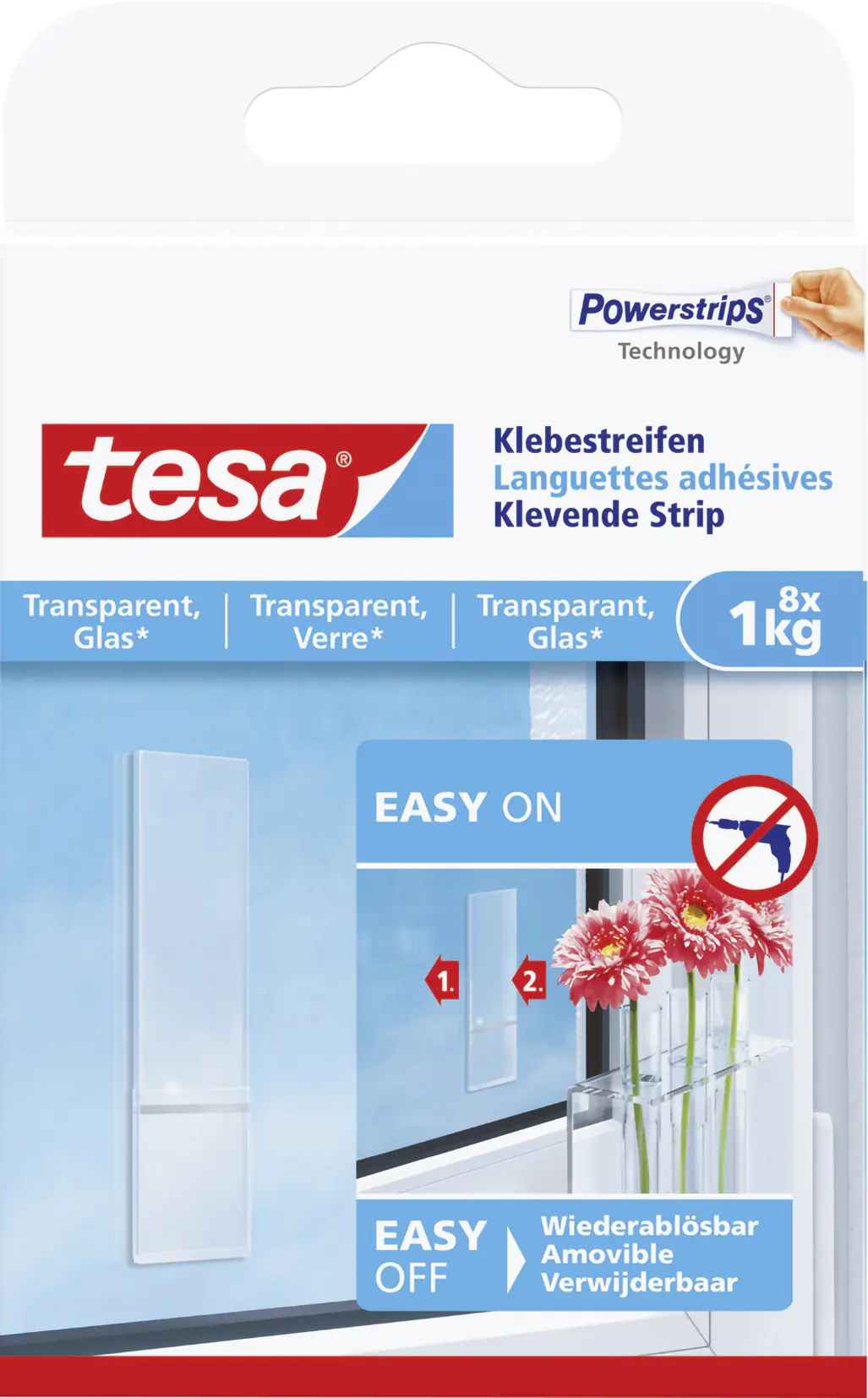 tesa Klebestreifen Traglast 1 kg, 8 Stück
