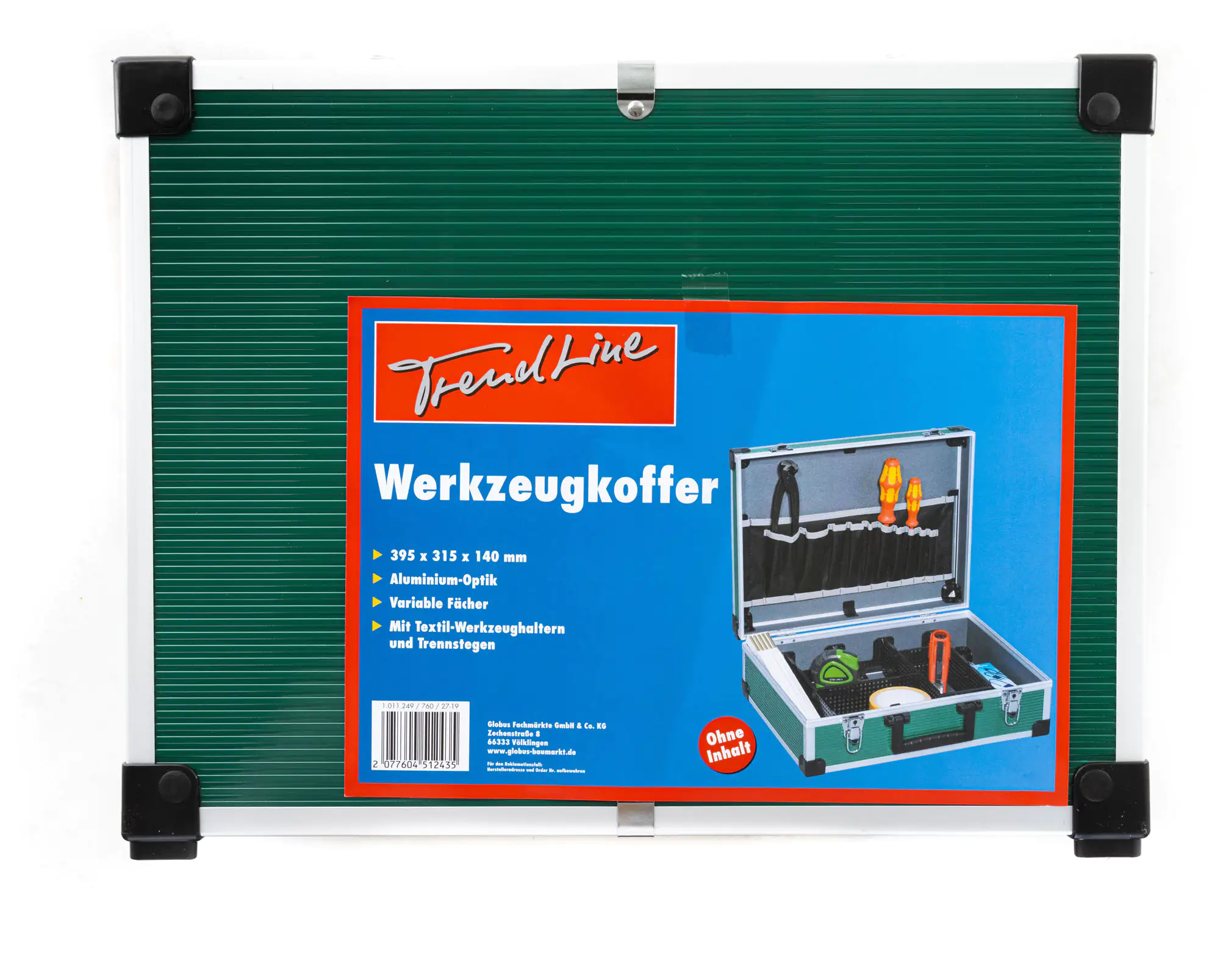 TrendLine Werkzeugkoffer Aluminium unbestückt 39,5 x 30 x 13 cm